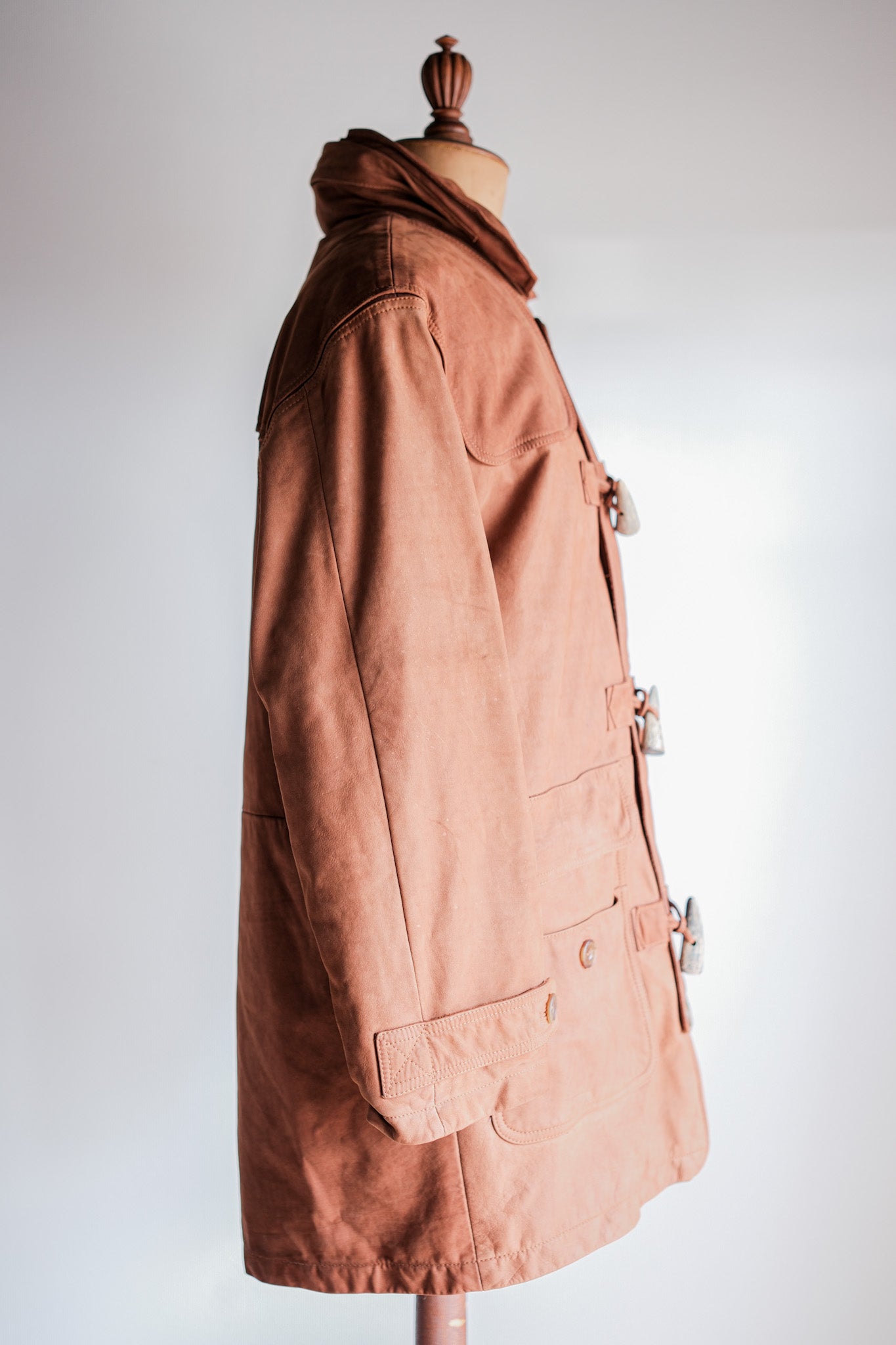 【~90's】Old INVERTERE Leather Duffle Coat Size.XS