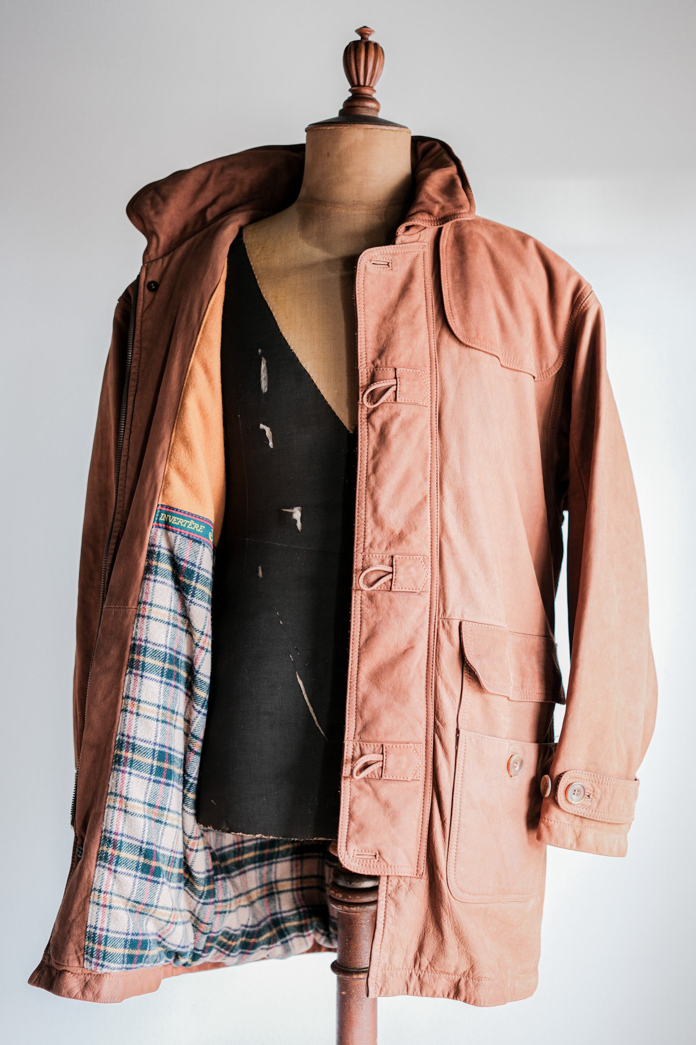 ［~90's］Old INVERTERE Leather Duffle Coat Size.XS