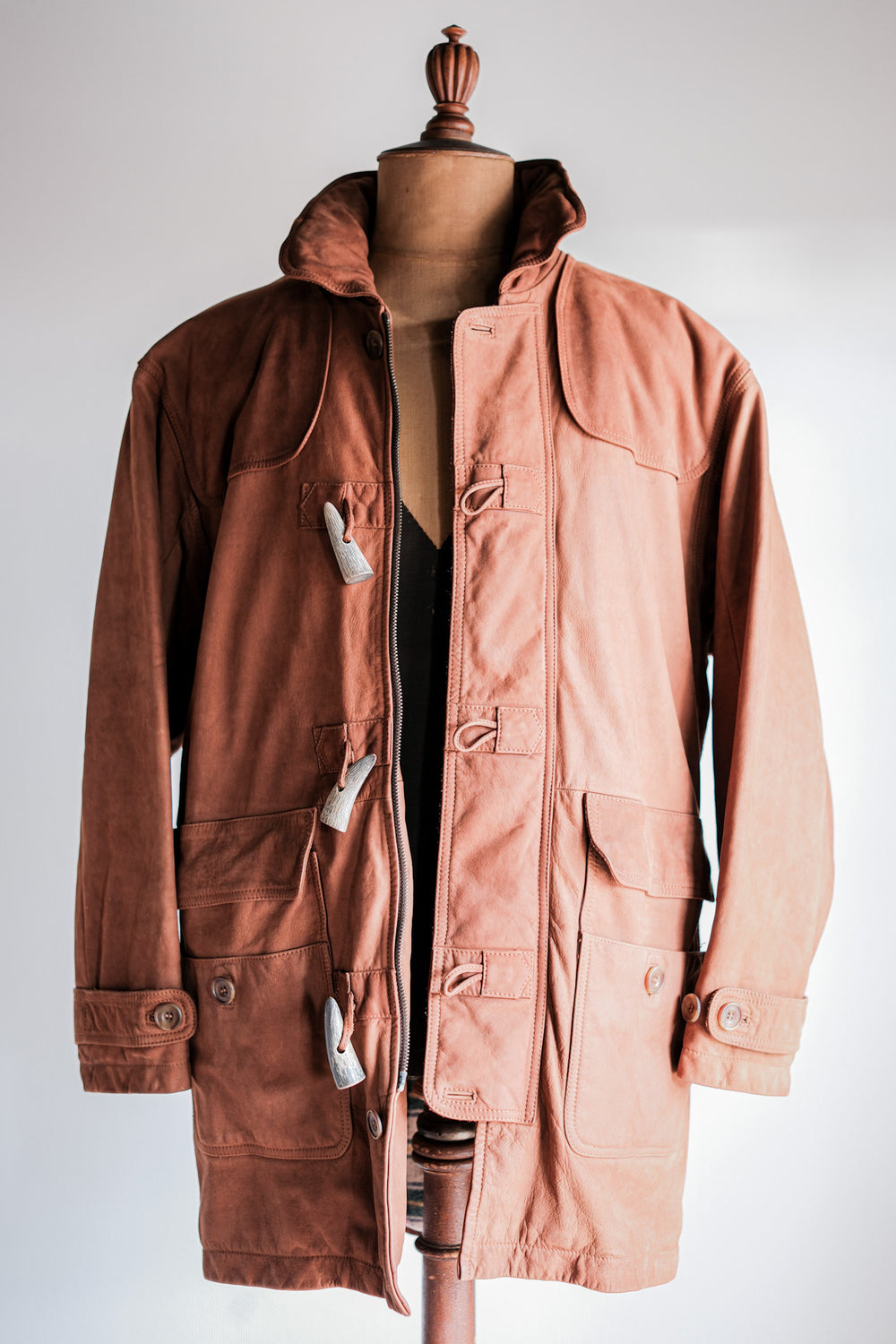 ［~90's］Old INVERTERE Leather Duffle Coat Size.XS