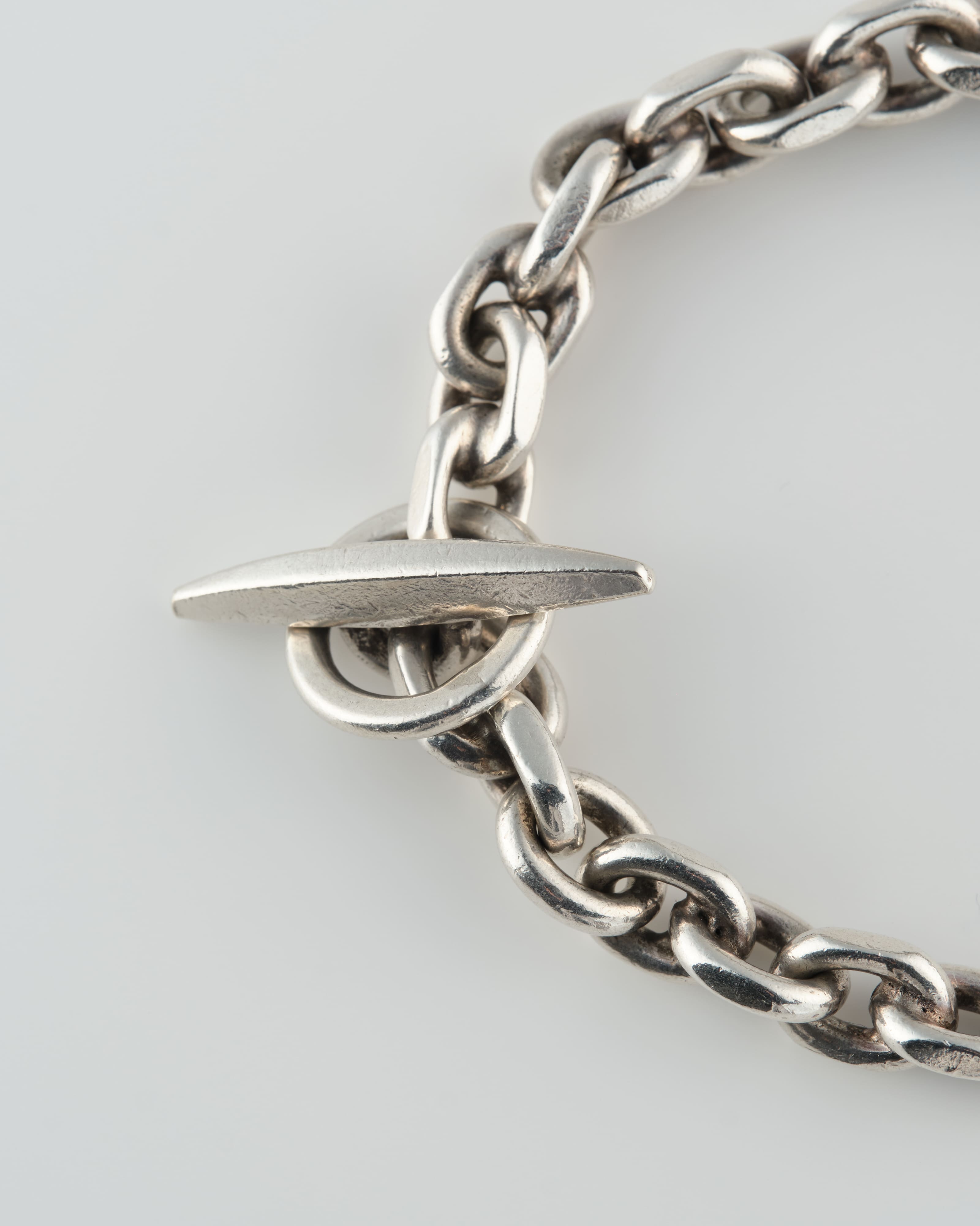 【~70's】Swedish Vintage Silver 925 Toggle Clasp Anchor Chain Bracelet