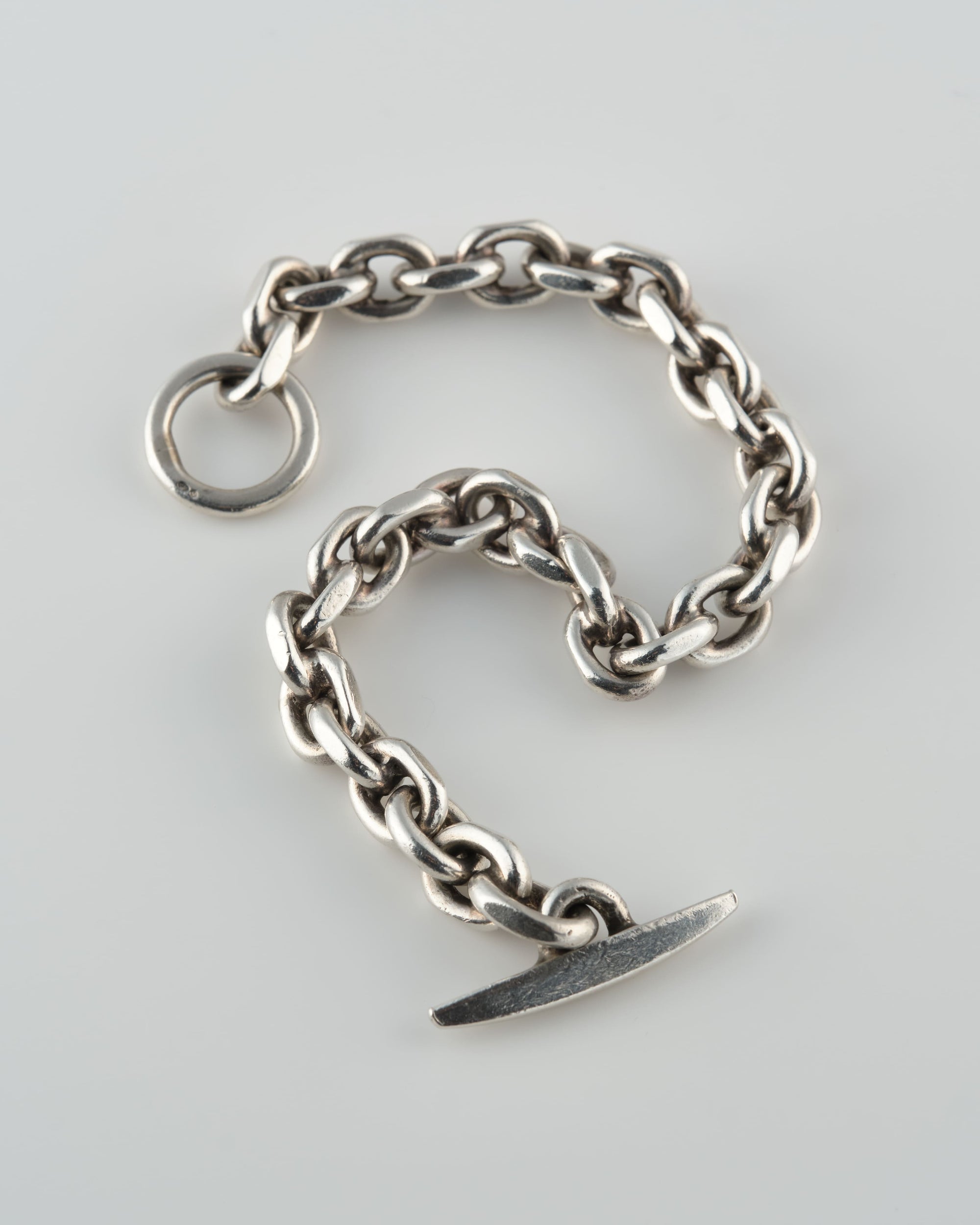 ［~70's］Swedish Vintage Silver 925 Toggle Clasp Anchor Chain Bracelet