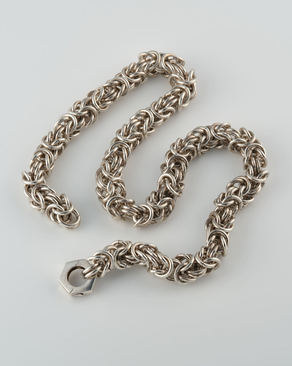 ［~70’s］Danish Vintage Silver Heavy Mixed Chain Necklace