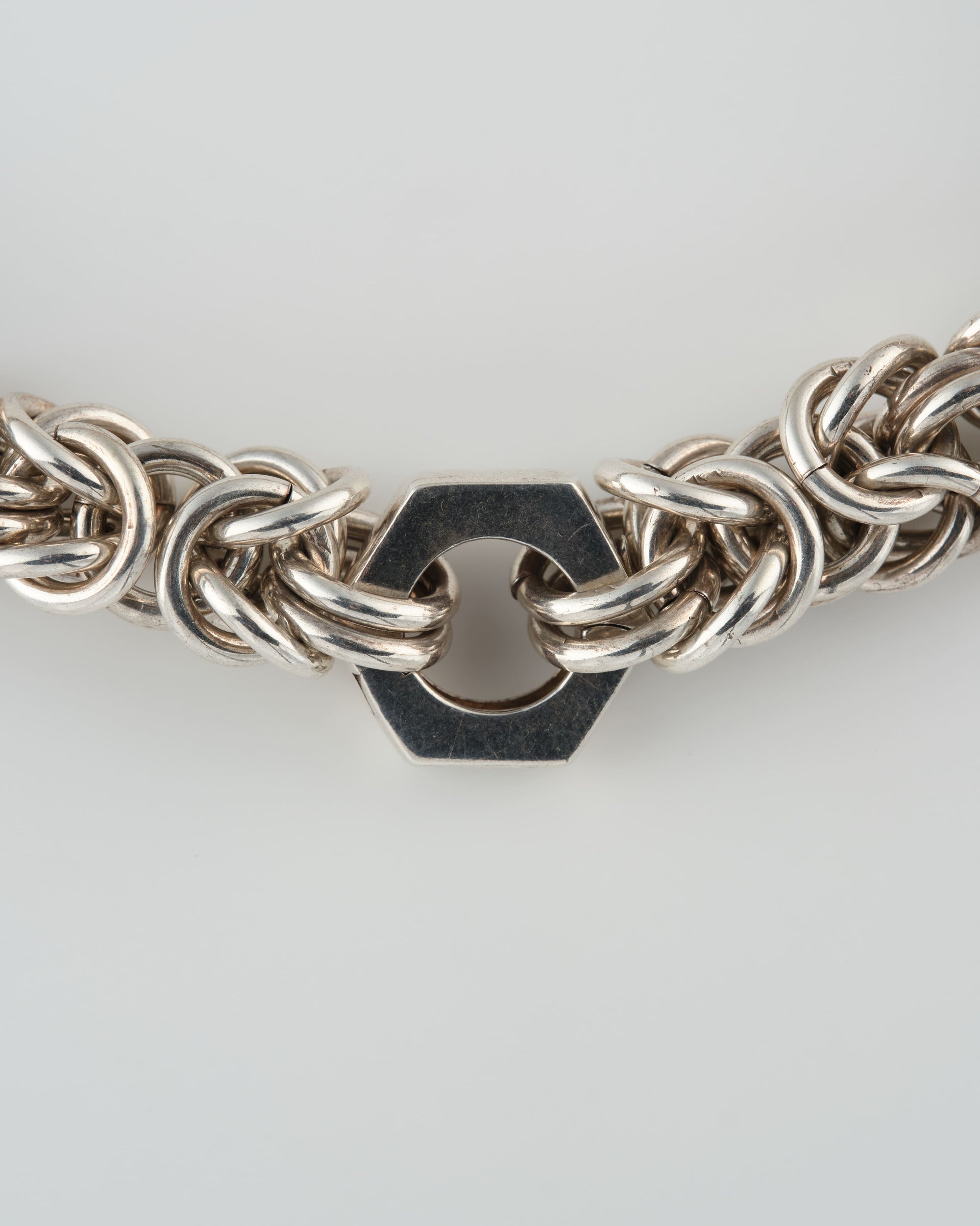 【~70’s】Danish Vintage Silver Heavy Mixed Chain Necklace