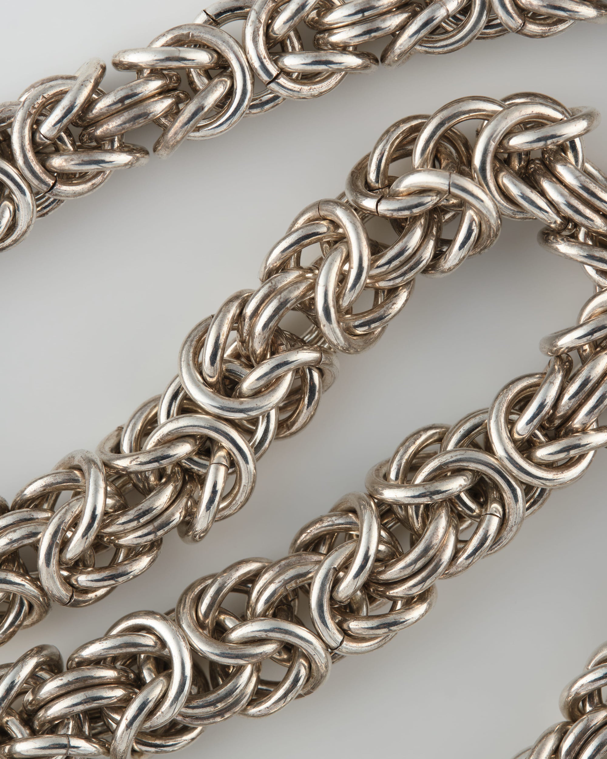 【~70’s】Danish Vintage Silver Heavy Mixed Chain Necklace