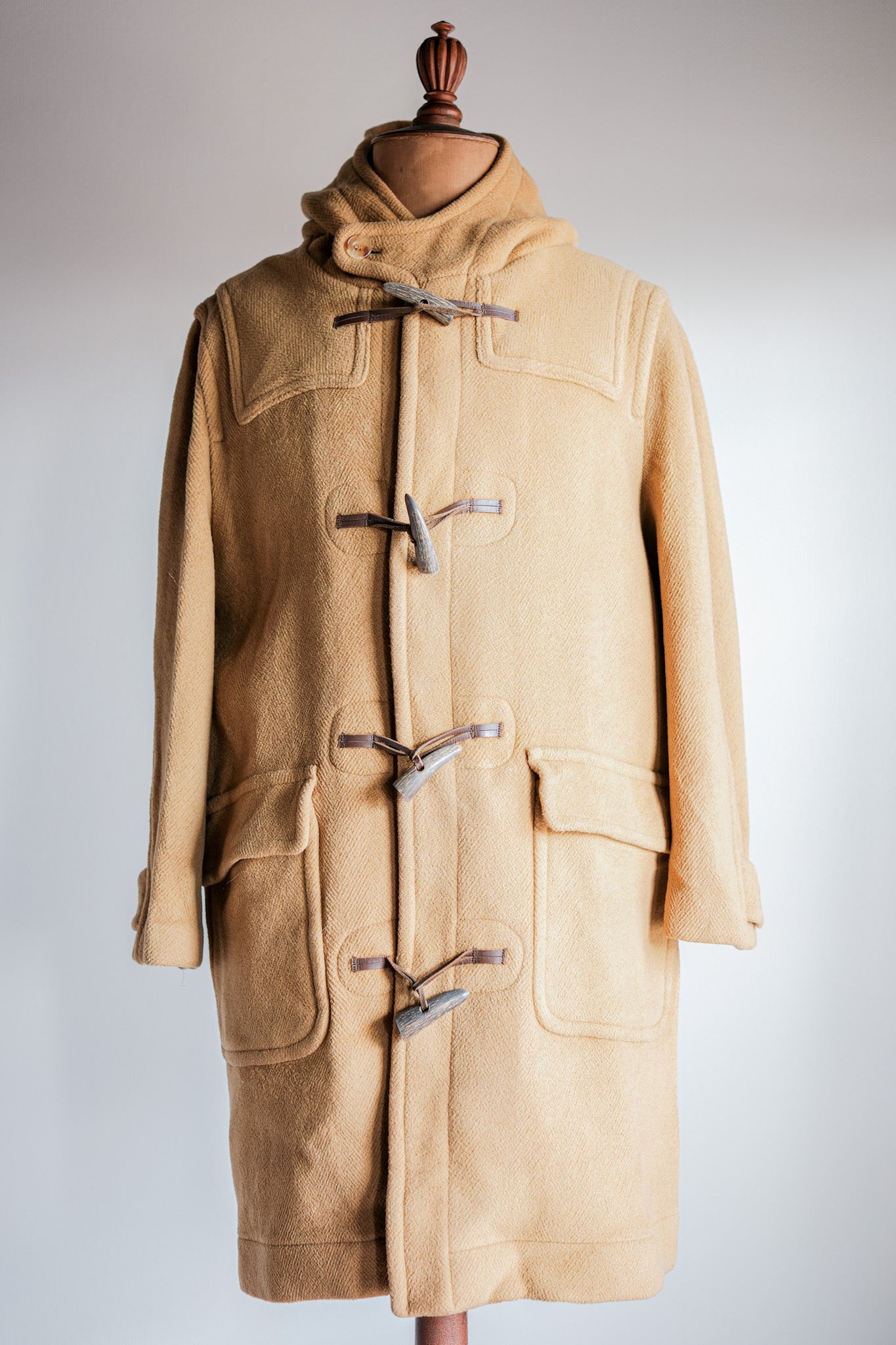 [~ 90's] Old Invertere HBT Wool Duffle Coat Taille.38R "Moorbrook"