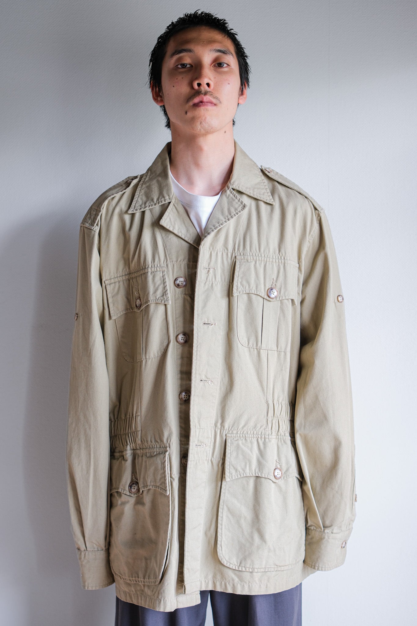 【~80's】Vintage Willis&Geiger Bush Poplin Hemingway Jacket Size.42 "Made in U.S.A."