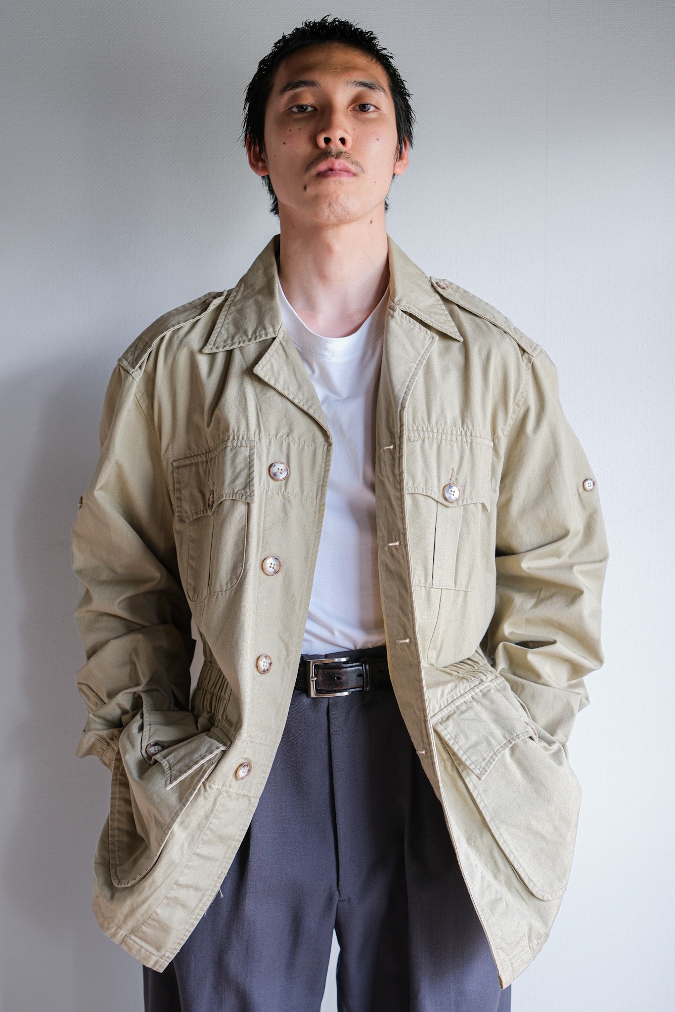 【~80's】Vintage Willis&Geiger Bush Poplin Hemingway Jacket Size.42 "Made in U.S.A."