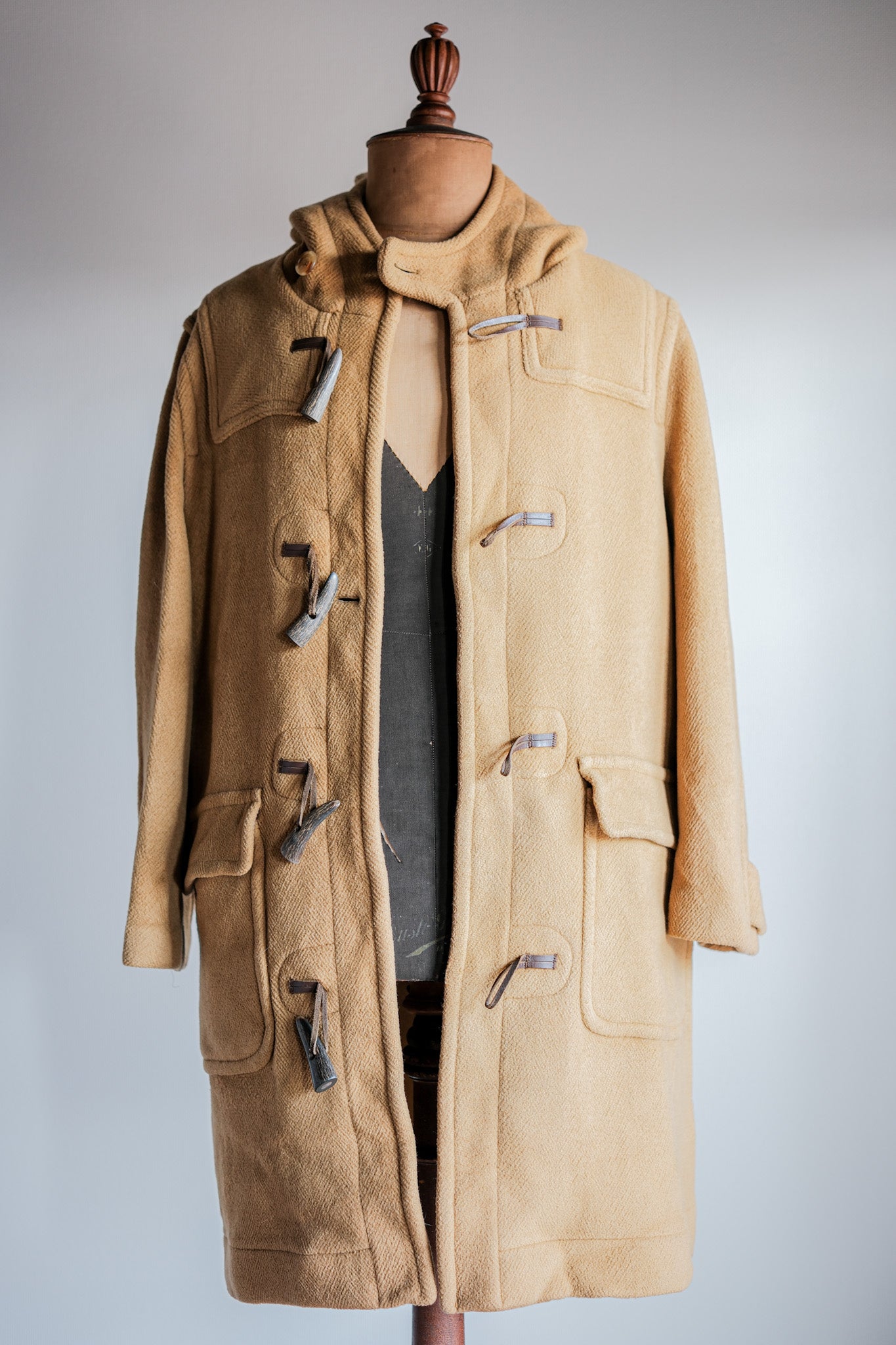 【~90's】Old INVERTERE HBT Wool Duffle Coat Size.38R "Moorbrook"