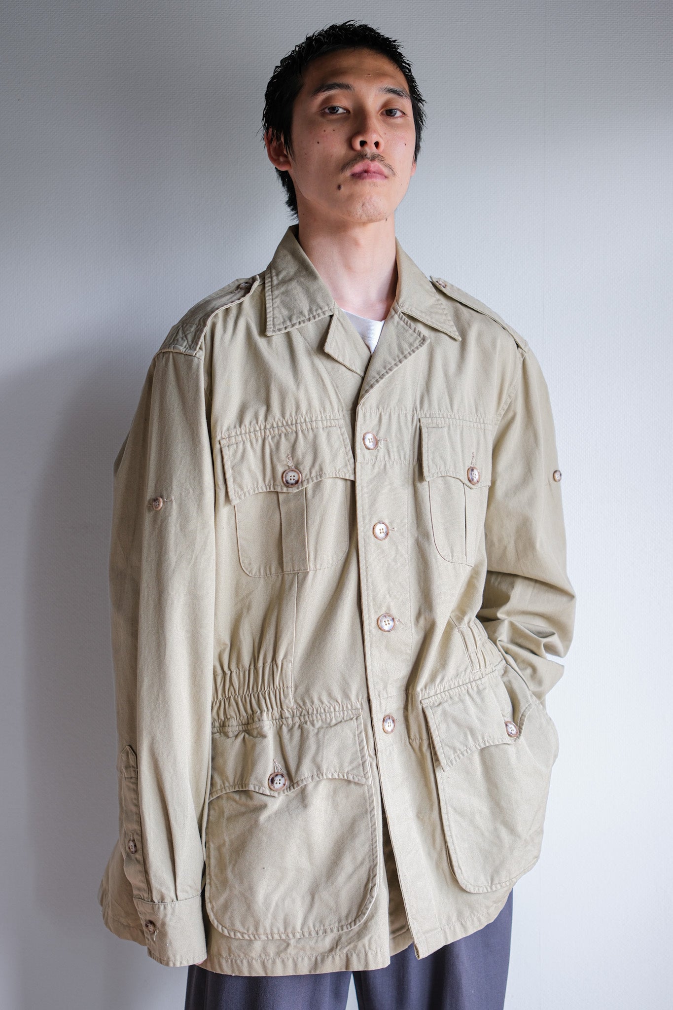 【~80's】Vintage Willis&Geiger Bush Poplin Hemingway Jacket Size.42 "Made in U.S.A."