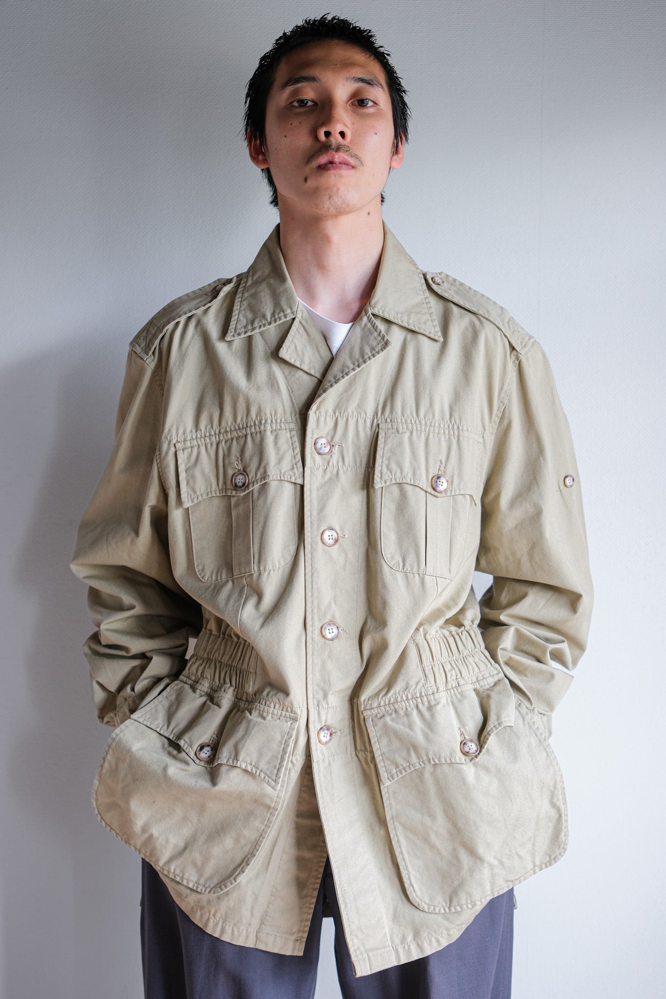 【~80's】Vintage Willis&Geiger Bush Poplin Hemingway Jacket Size.42 "Made in U.S.A."