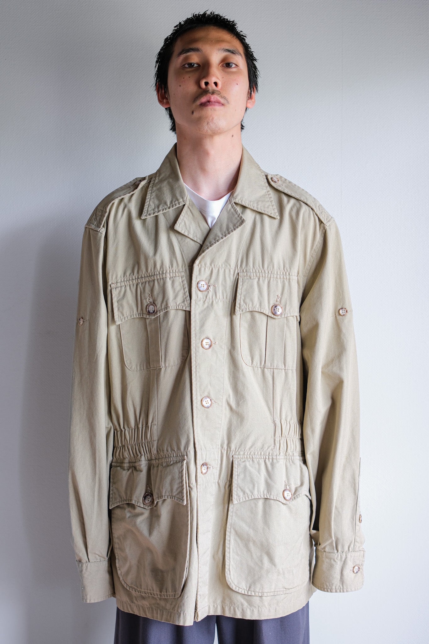 【~80's】Vintage Willis&Geiger Bush Poplin Hemingway Jacket Size.42 "Made in U.S.A."