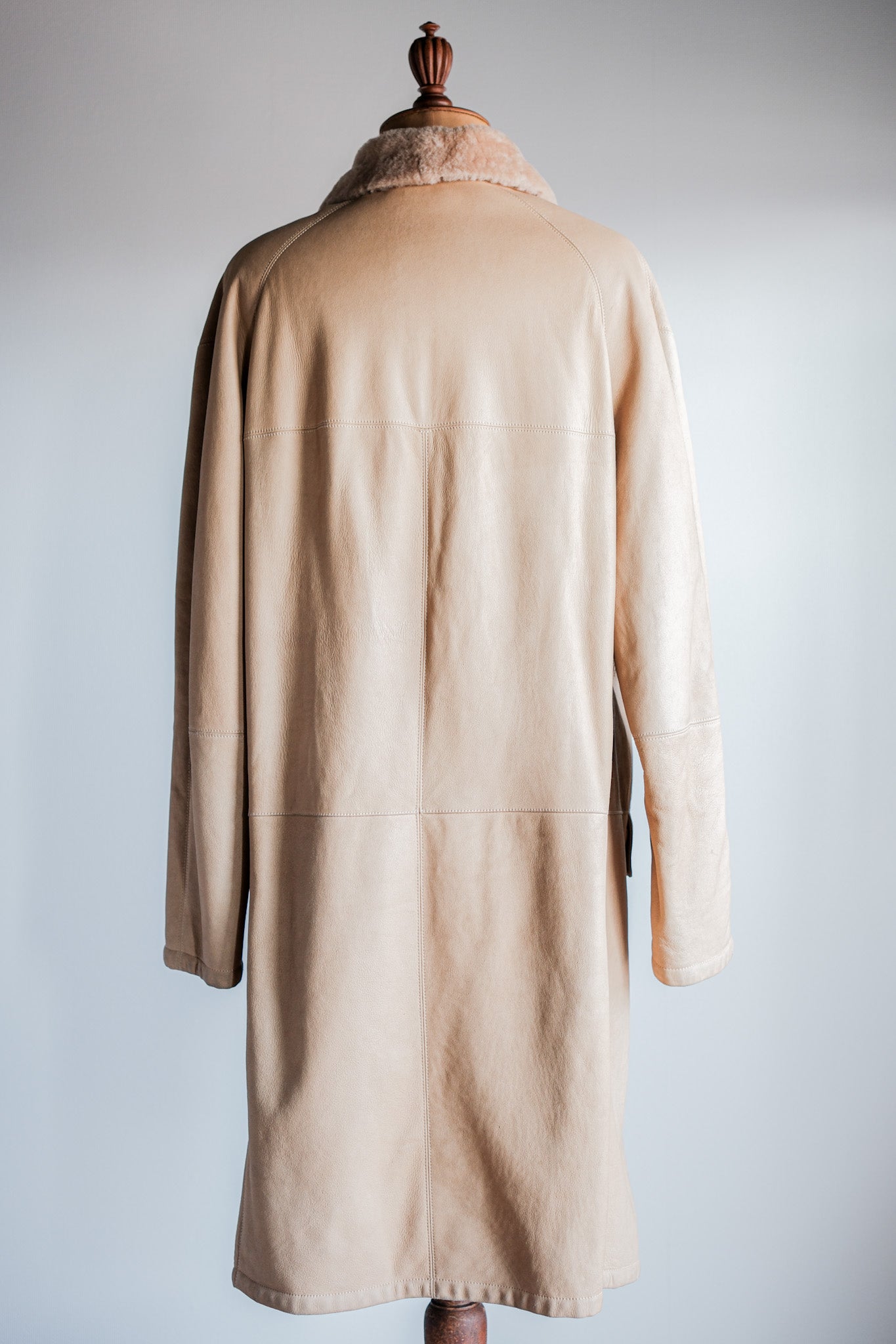 ［~90's］Old SERAPHIN Raglan Sleeve Mouton Leather Coat Size.52