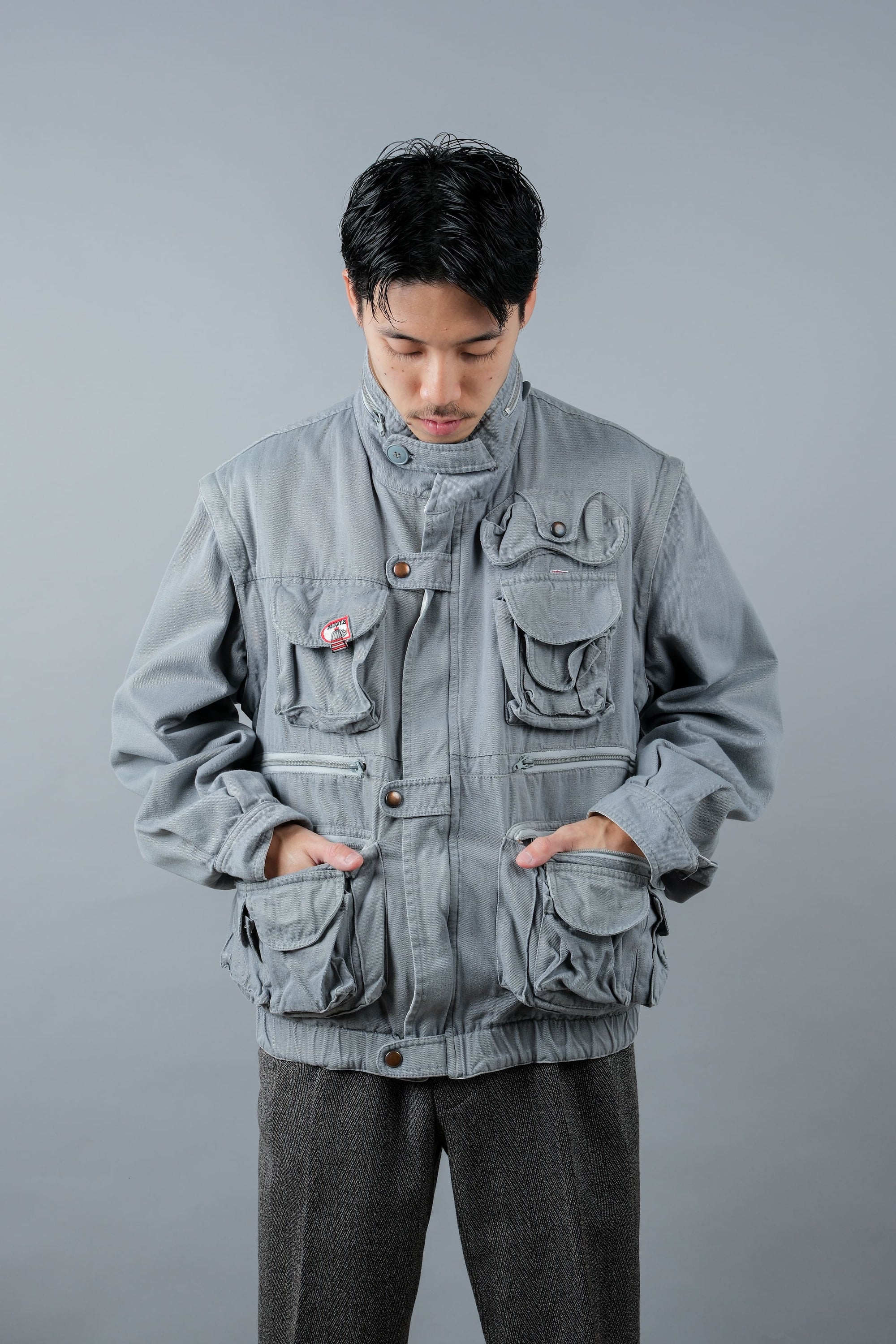 ［~90's］Old Renoma Paris Detachable Sleeve Multi Pocket Jacket