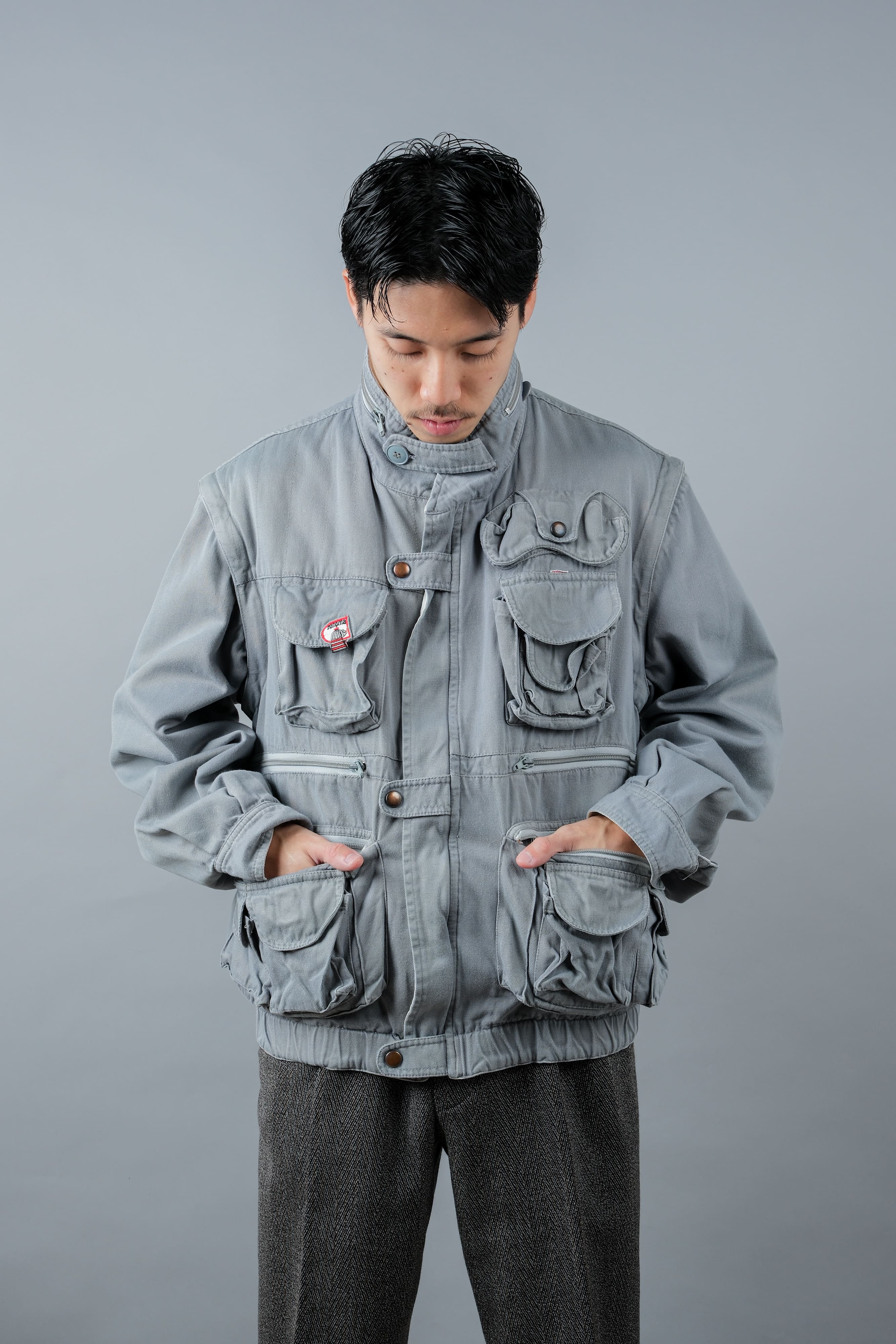 [~ 90's] เสื้อแจ็คเก็ต Multi Pocket Multi Pocket Old Renoma Paris