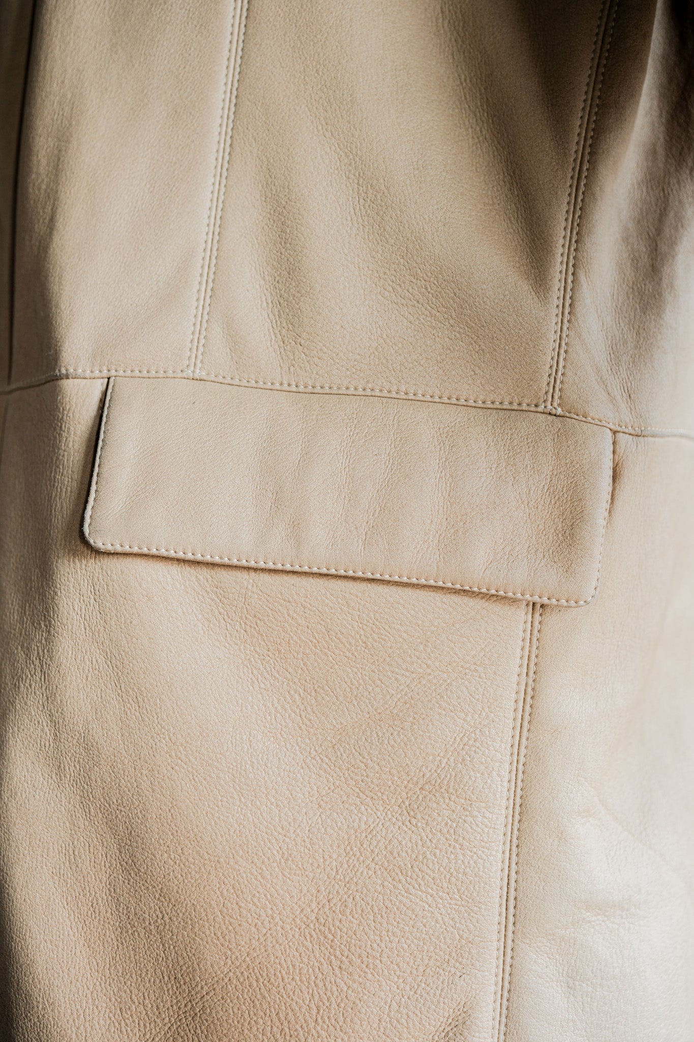 ［~90's］Old SERAPHIN Raglan Sleeve Mouton Leather Coat Size.52