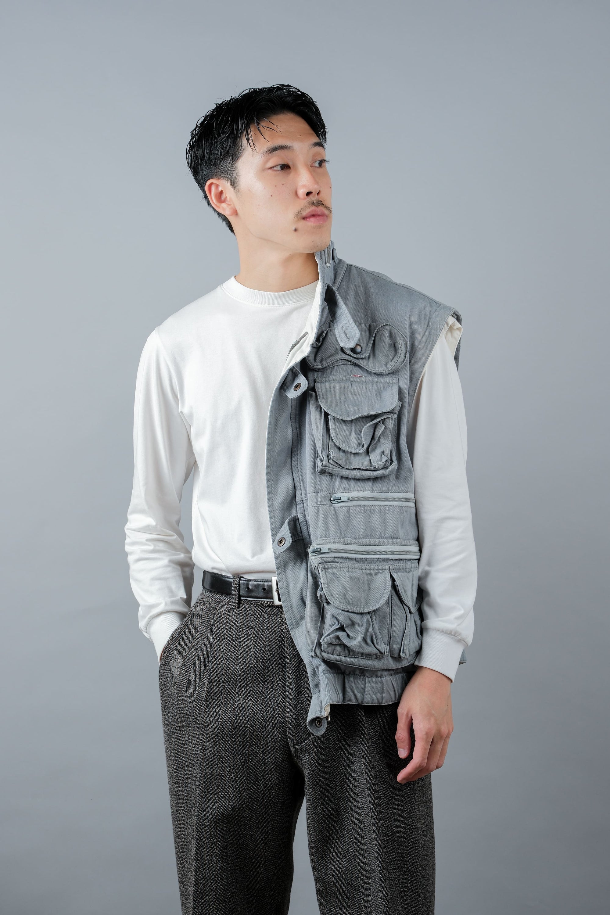 ［~90's］Old Renoma Paris Detachable Sleeve Multi Pocket Jacket