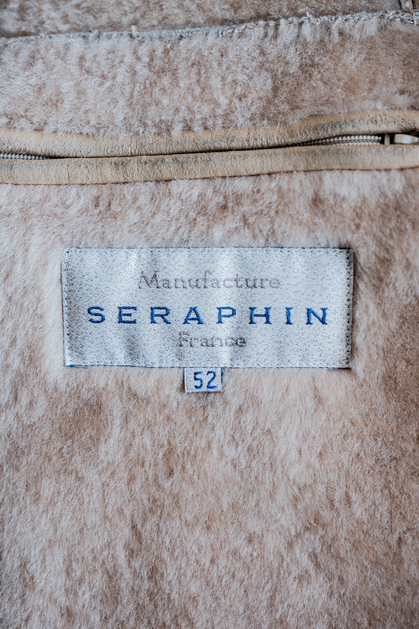 ［~90's］Old SERAPHIN Raglan Sleeve Mouton Leather Coat Size.52