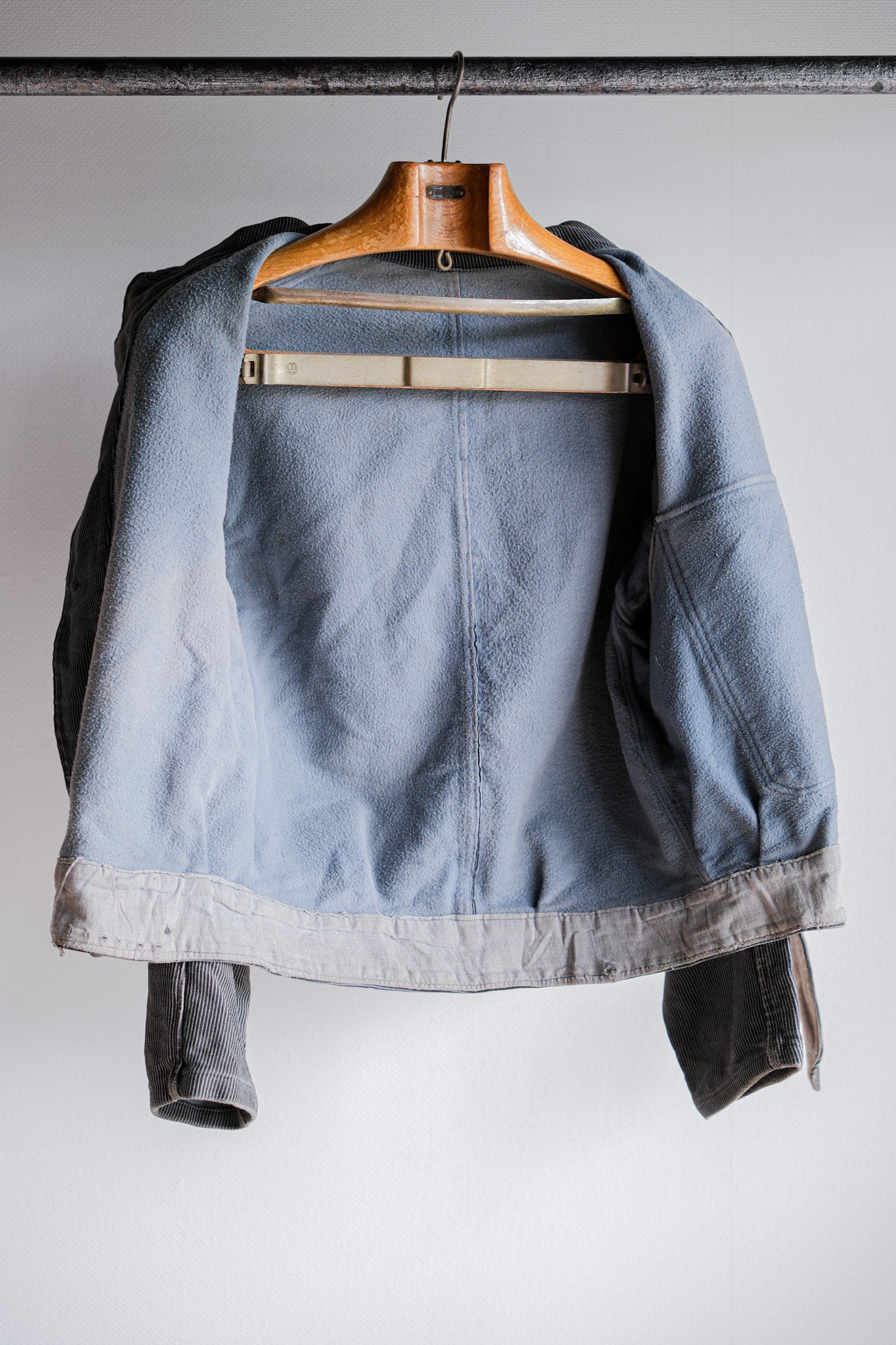 【~40's】Belgium Vintage Printed Moleskin Prisoner Jacket