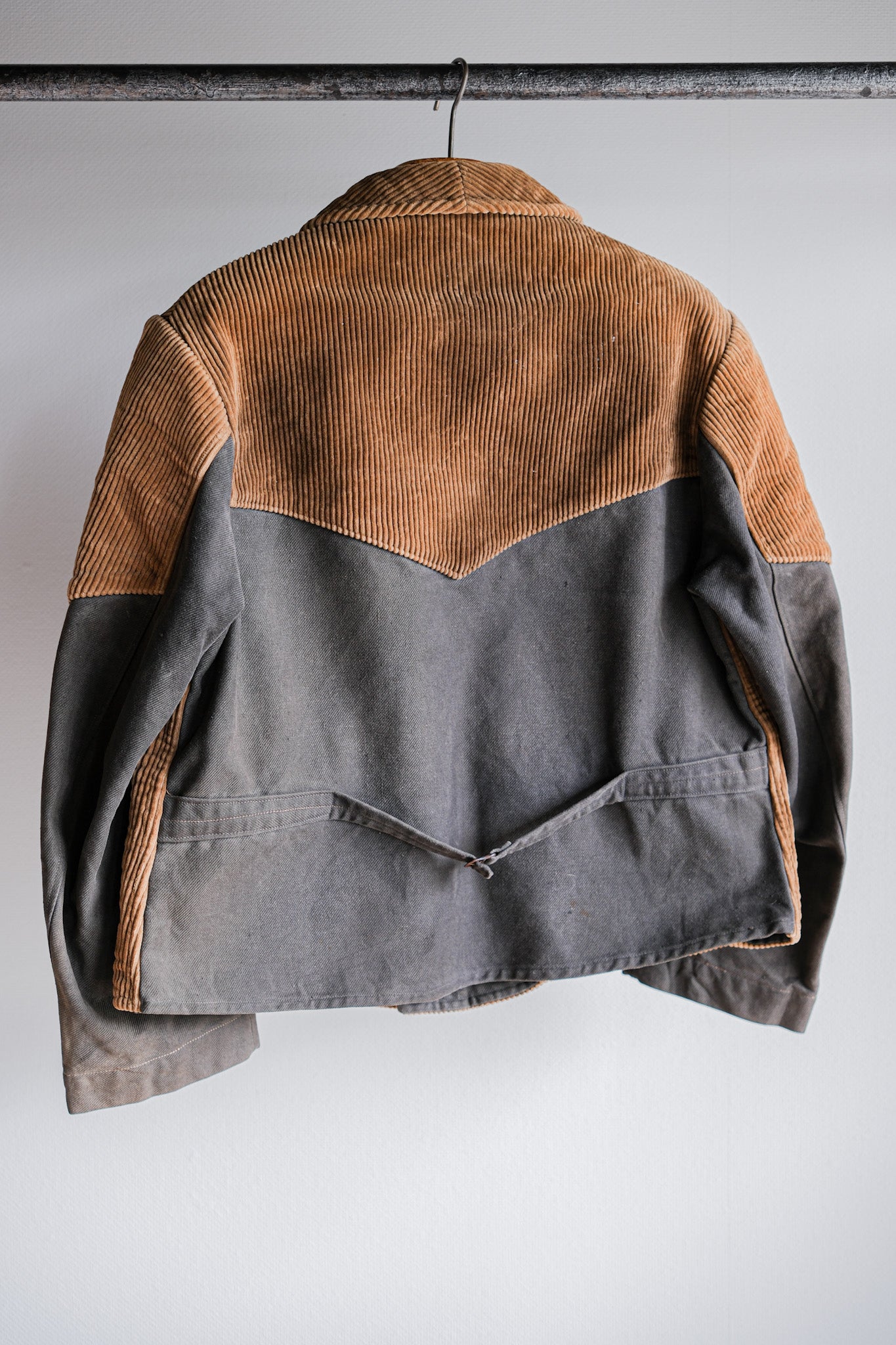 【~50's】Belgium Vintage Brown Corduroy Double Breasted Work Jacket