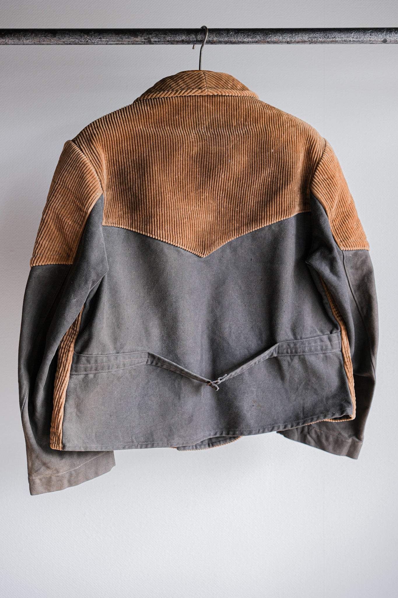 [~ 50's] Belgium Vintage Brown Corduroy Double Breasted Work Jacket