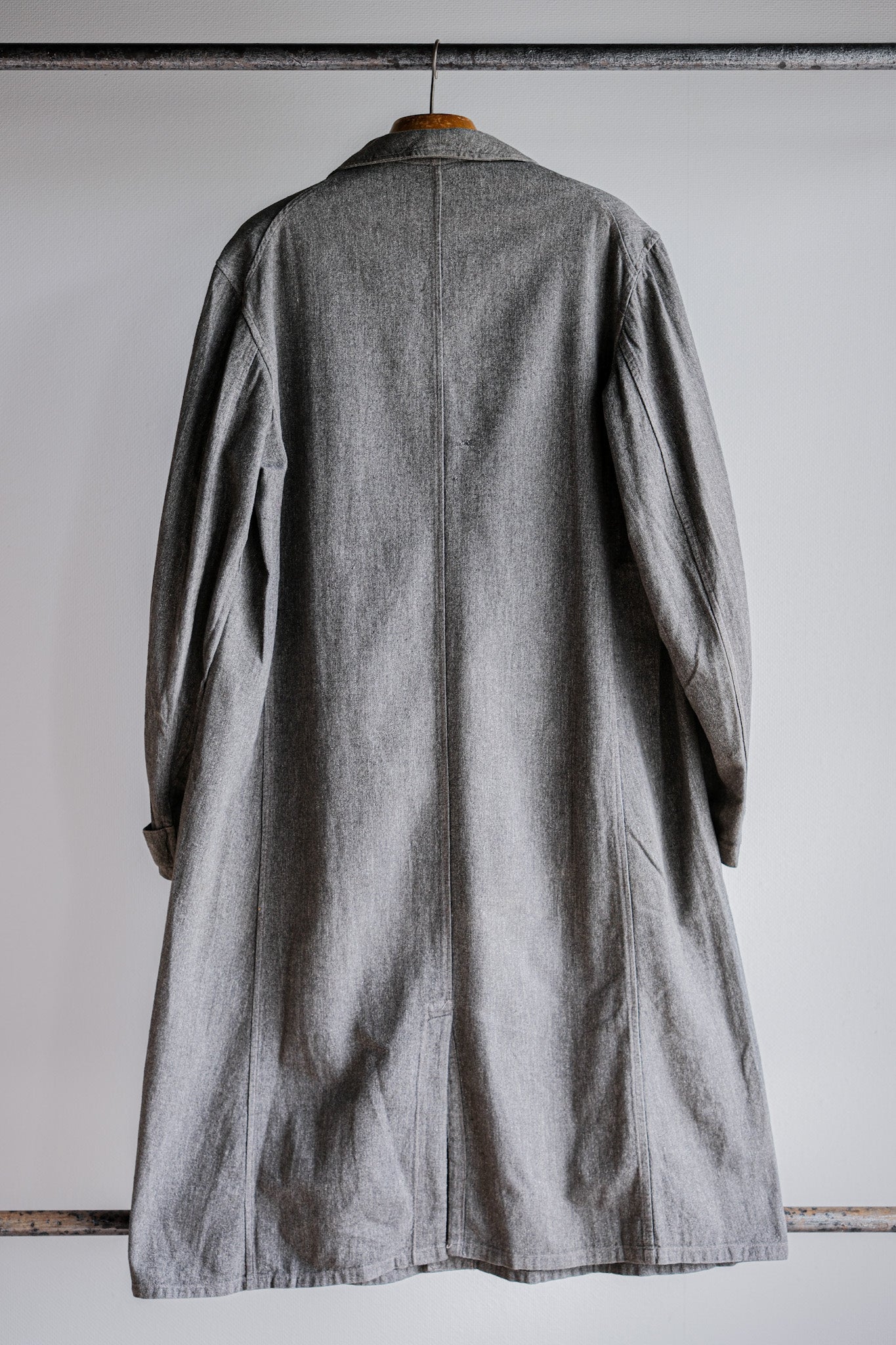 ［~30's］French Vintage Salt & Pepper Cotton Twill Work Coat