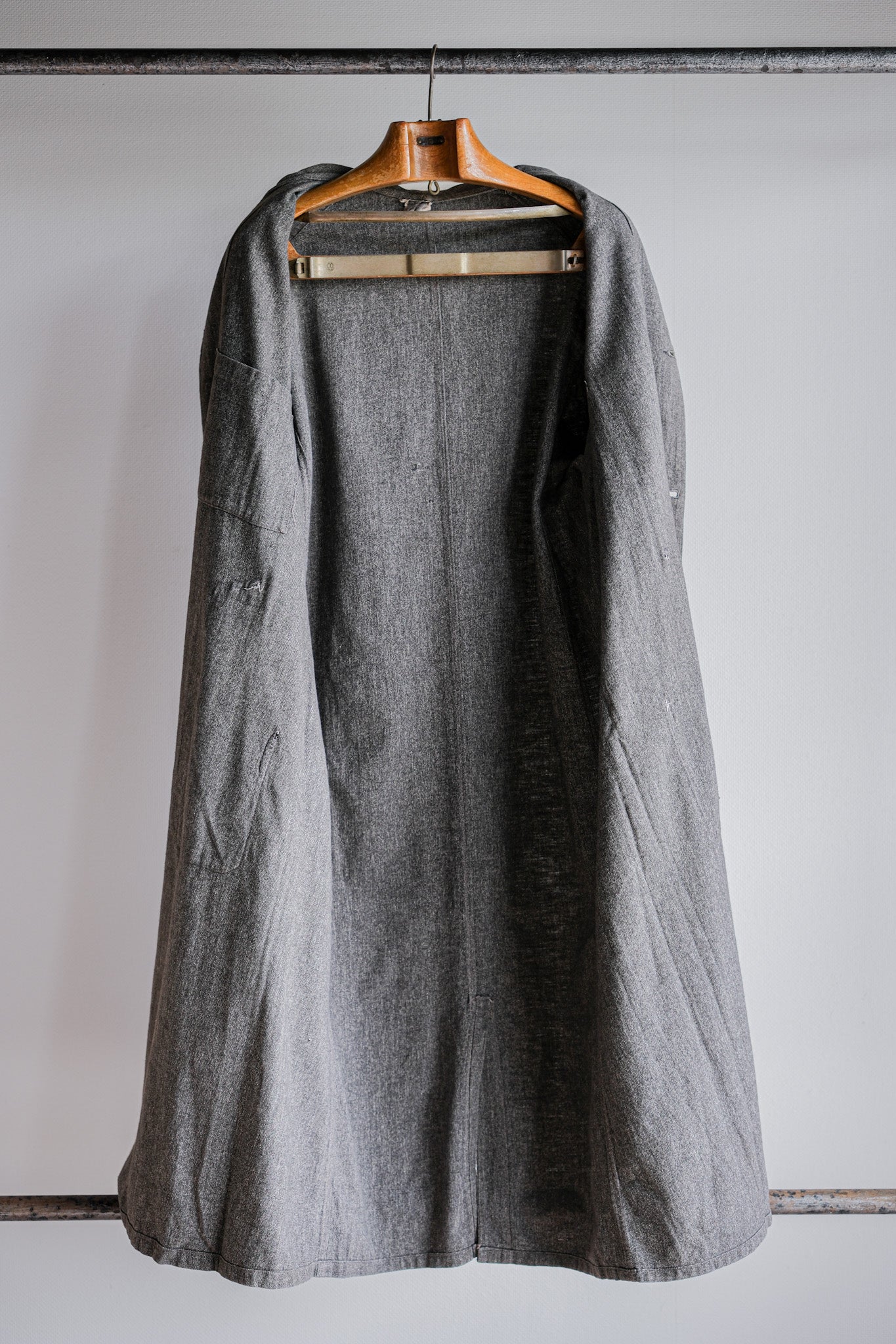 ［~30's］French Vintage Salt & Pepper Cotton Twill Work Coat