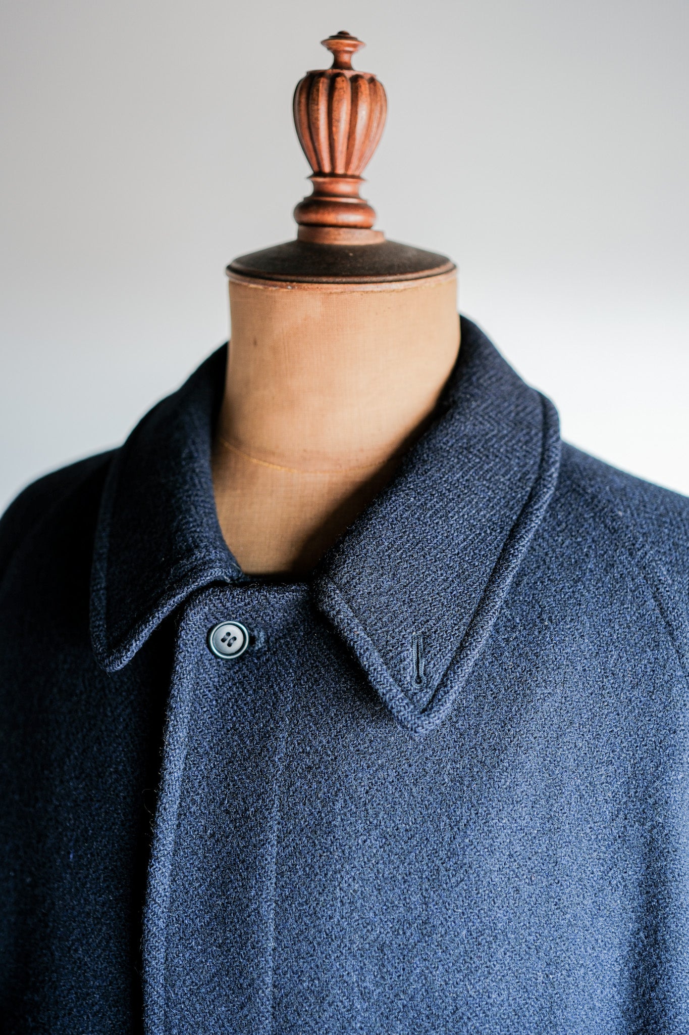 ［~80's］Vintage Burberrys Single Raglan Wool Balmacaan Coat Size.54RL "HARRIS TWEED" "Kraft 別注"