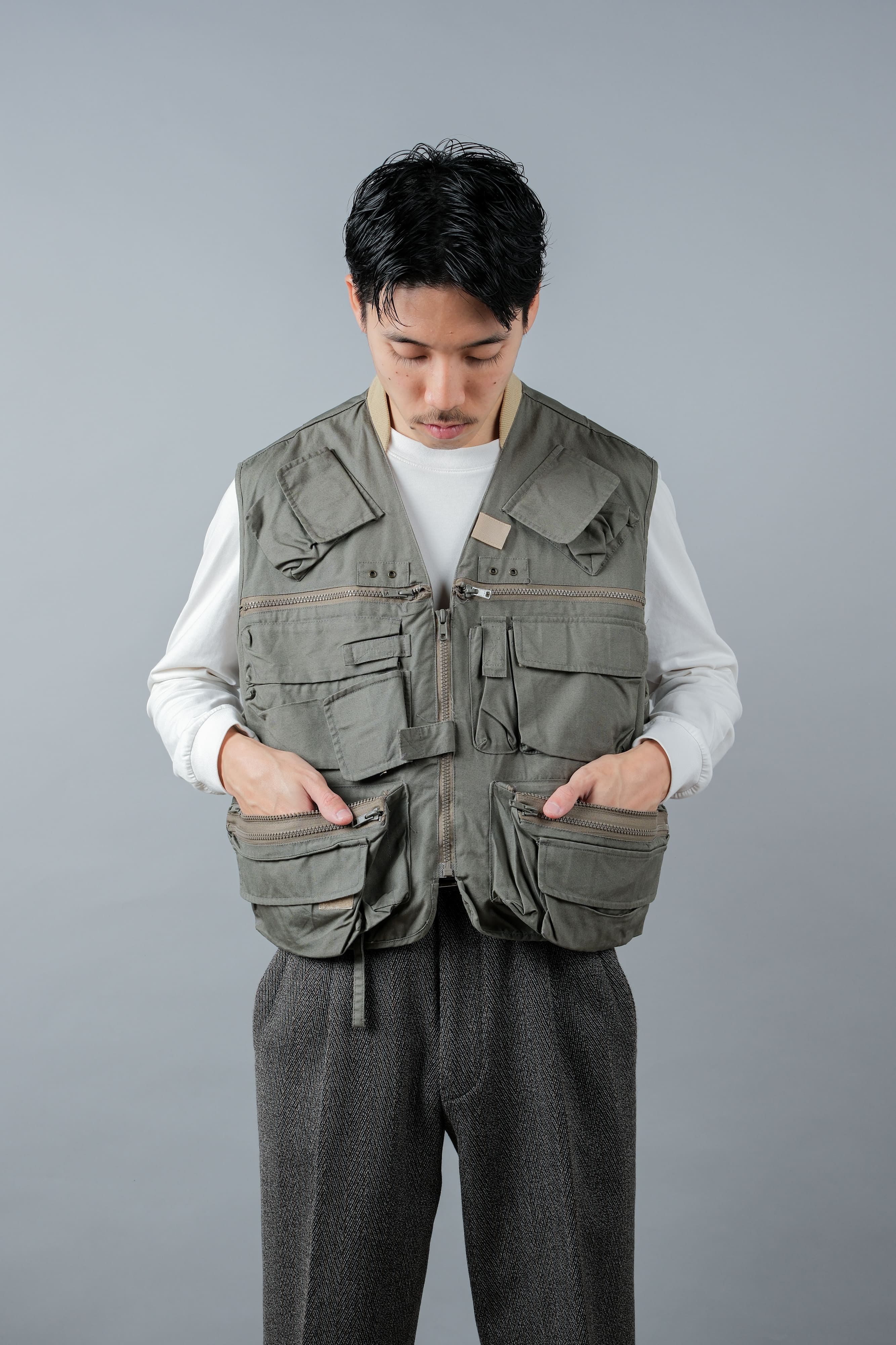 【~90's】Vintage Willis&Geiger Bush Poplin Fishing Vest Size.M