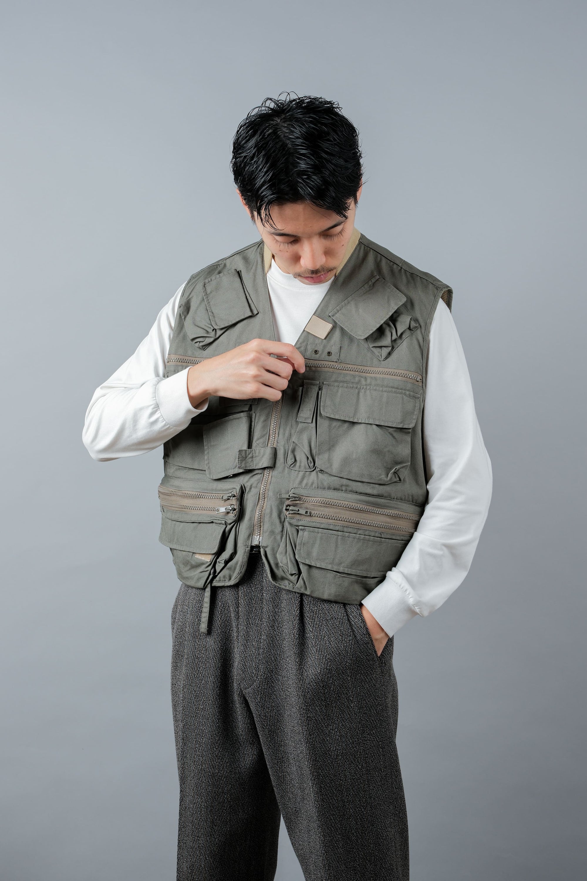 【~90's】Vintage Willis&Geiger Bush Poplin Fishing Vest Size.M