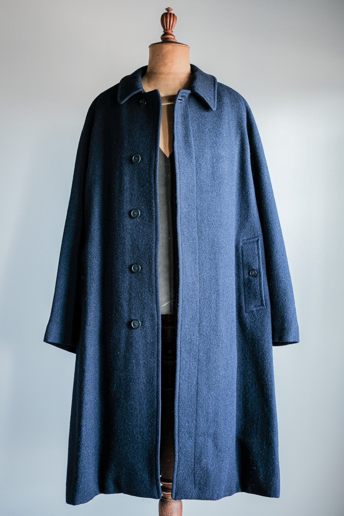 ［~80's］Vintage Burberrys Single Raglan Wool Balmacaan Coat Size.54RL "HARRIS TWEED" "Kraft 別注"