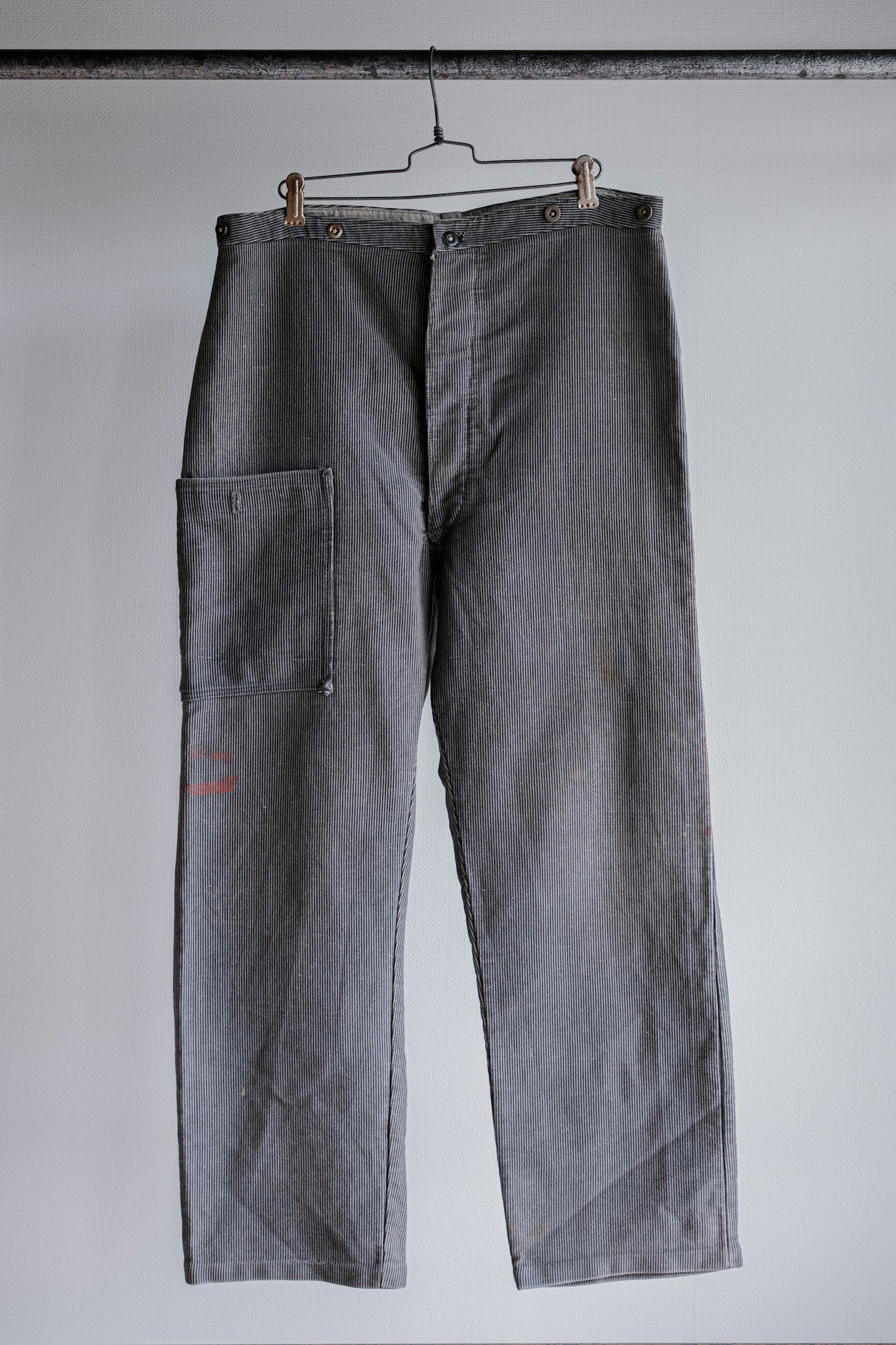 【~40's】Belgium Vintage Printed Moleskin Prisoner Pants