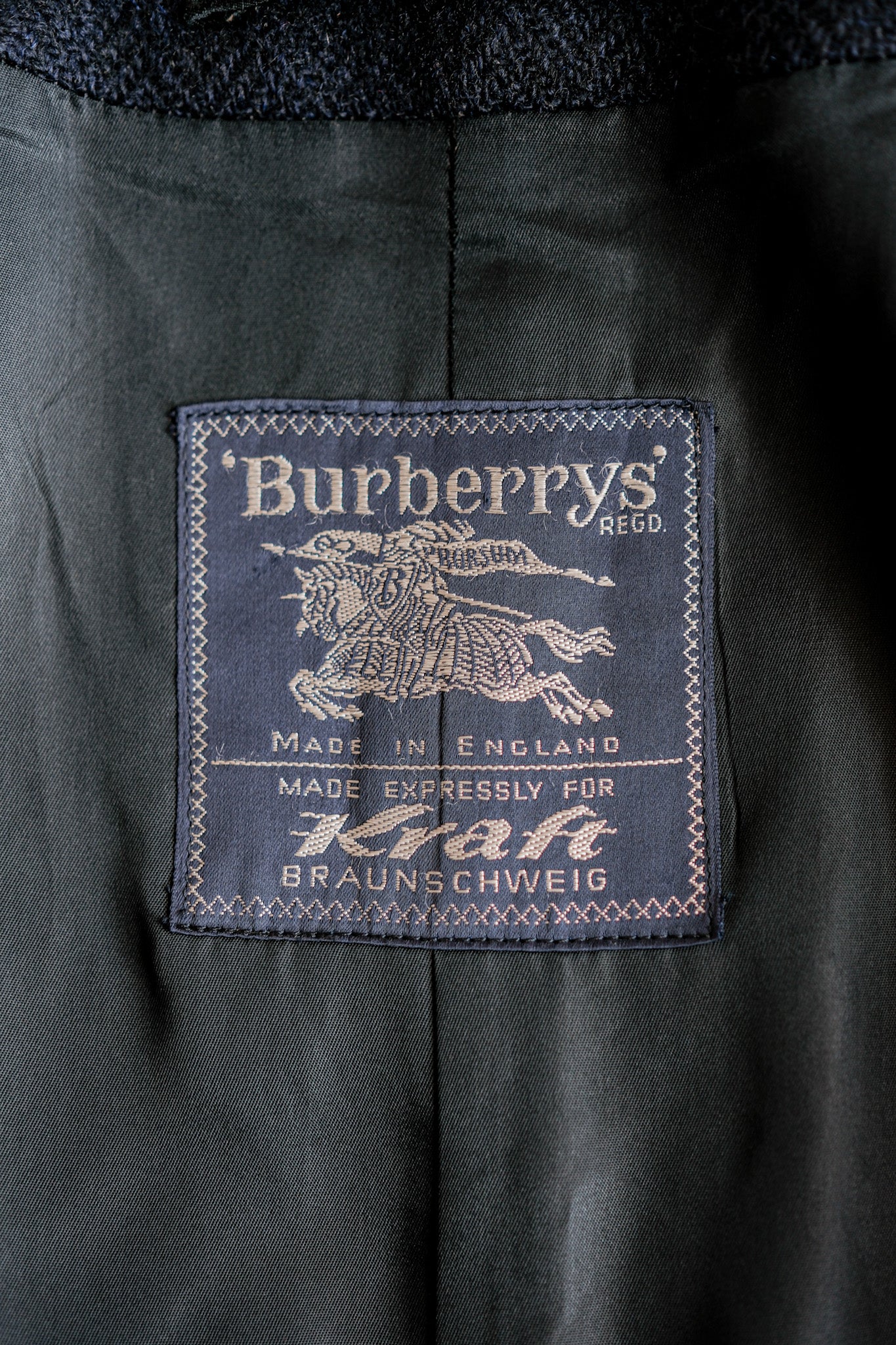 ［~80's］Vintage Burberrys Single Raglan Wool Balmacaan Coat Size.54RL "HARRIS TWEED" "Kraft 別注"
