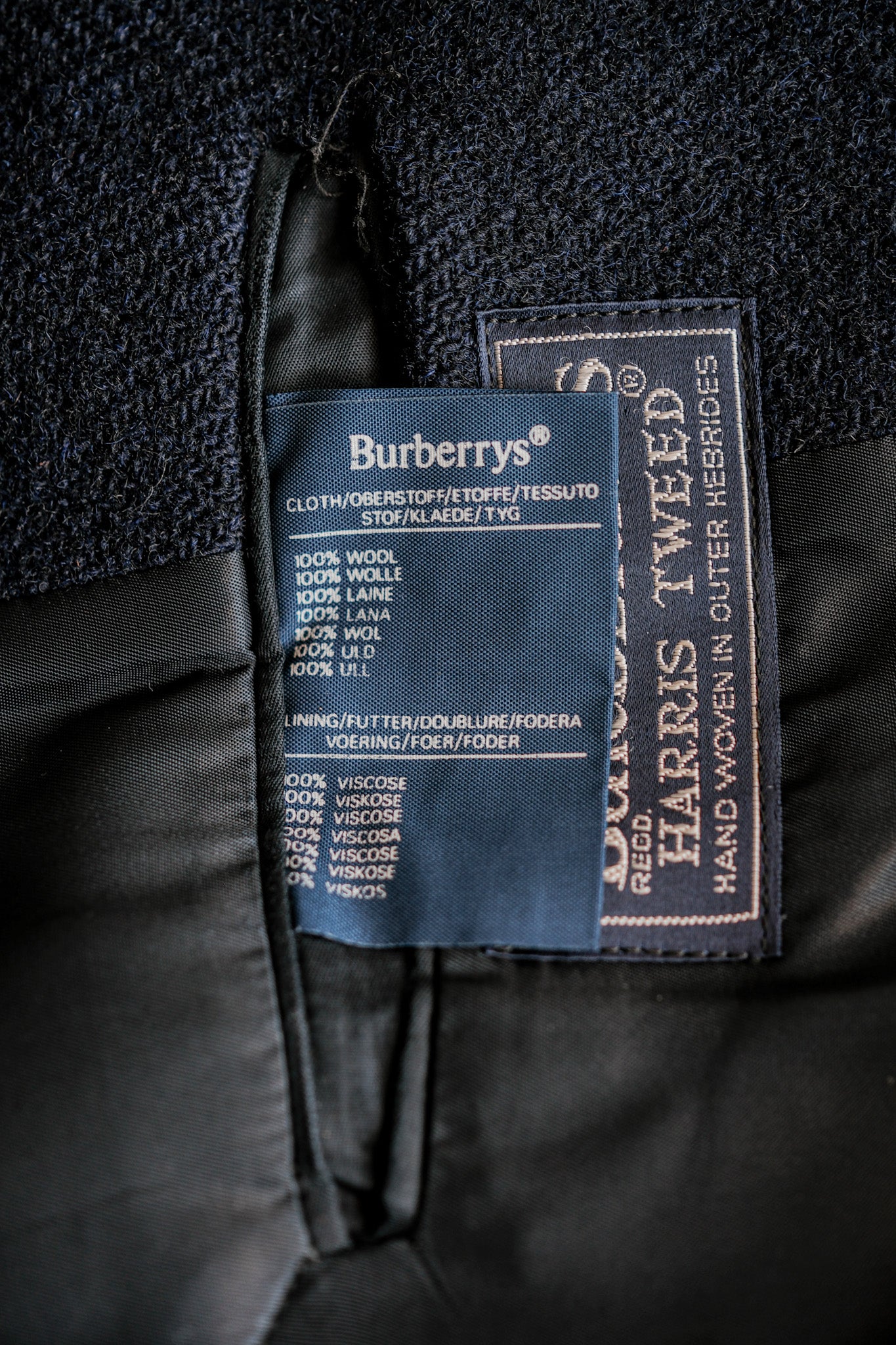 ［~80's］Vintage Burberrys Single Raglan Wool Balmacaan Coat Size.54RL "HARRIS TWEED" "Kraft 別注"
