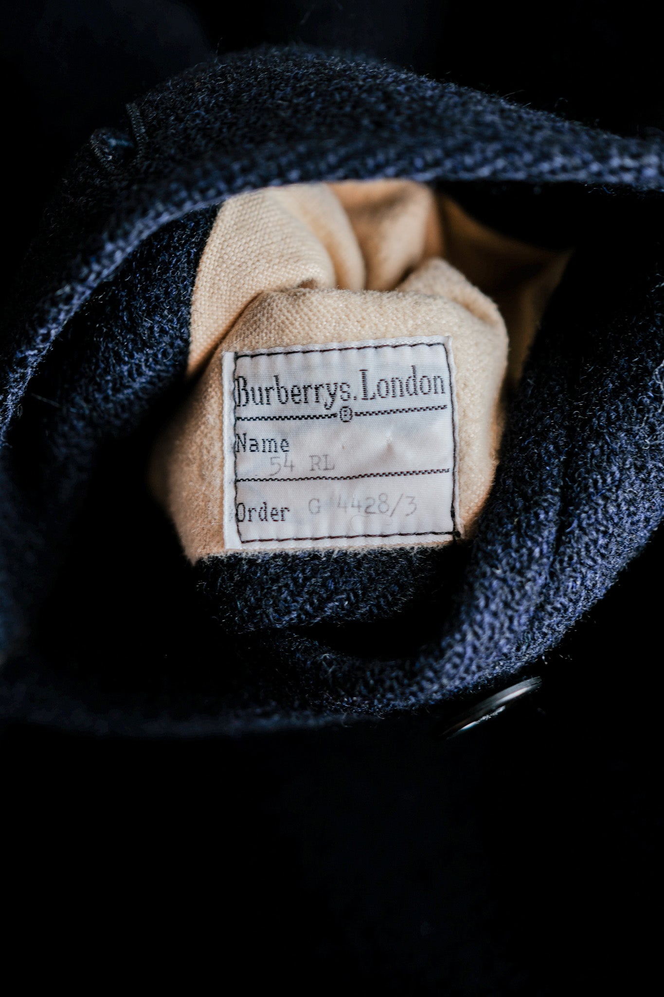 ［~80's］Vintage Burberrys Single Raglan Wool Balmacaan Coat Size.54RL "HARRIS TWEED" "Kraft 別注"