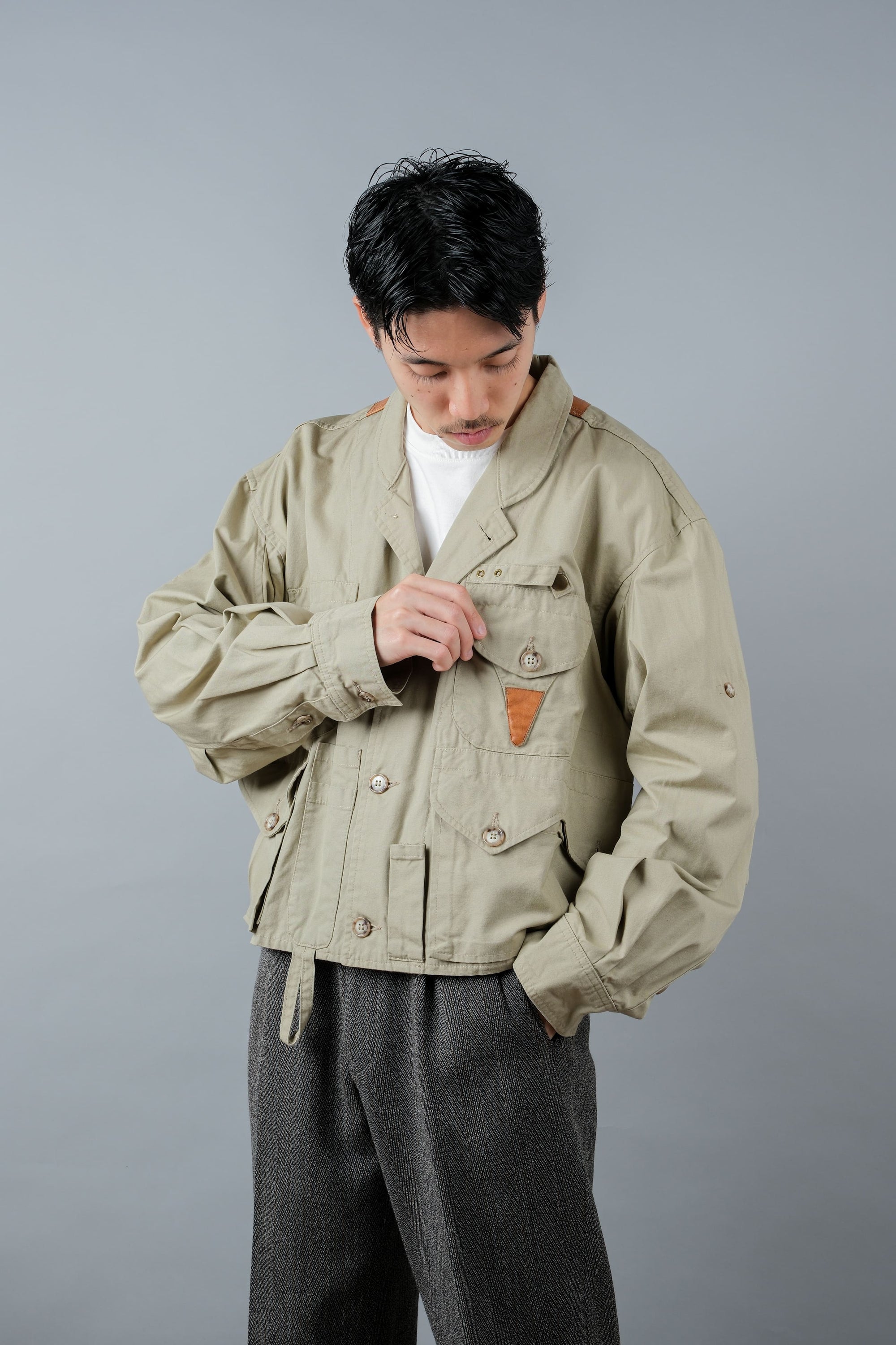 【~90's】Vintage Willis&Geiger Bush Poplin Eisenhower Fishing Jacket Size.M "Made in U.S.A." "Dead Stock"