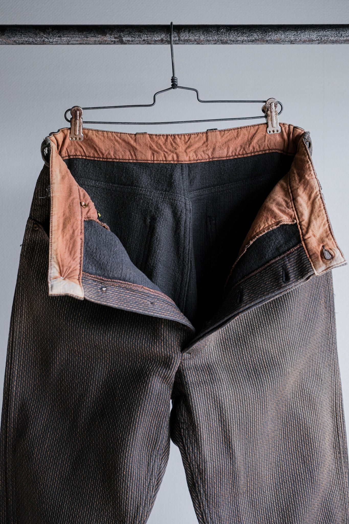 50's] French Vintage Mixed Cotton Pique Work Pants Size.44