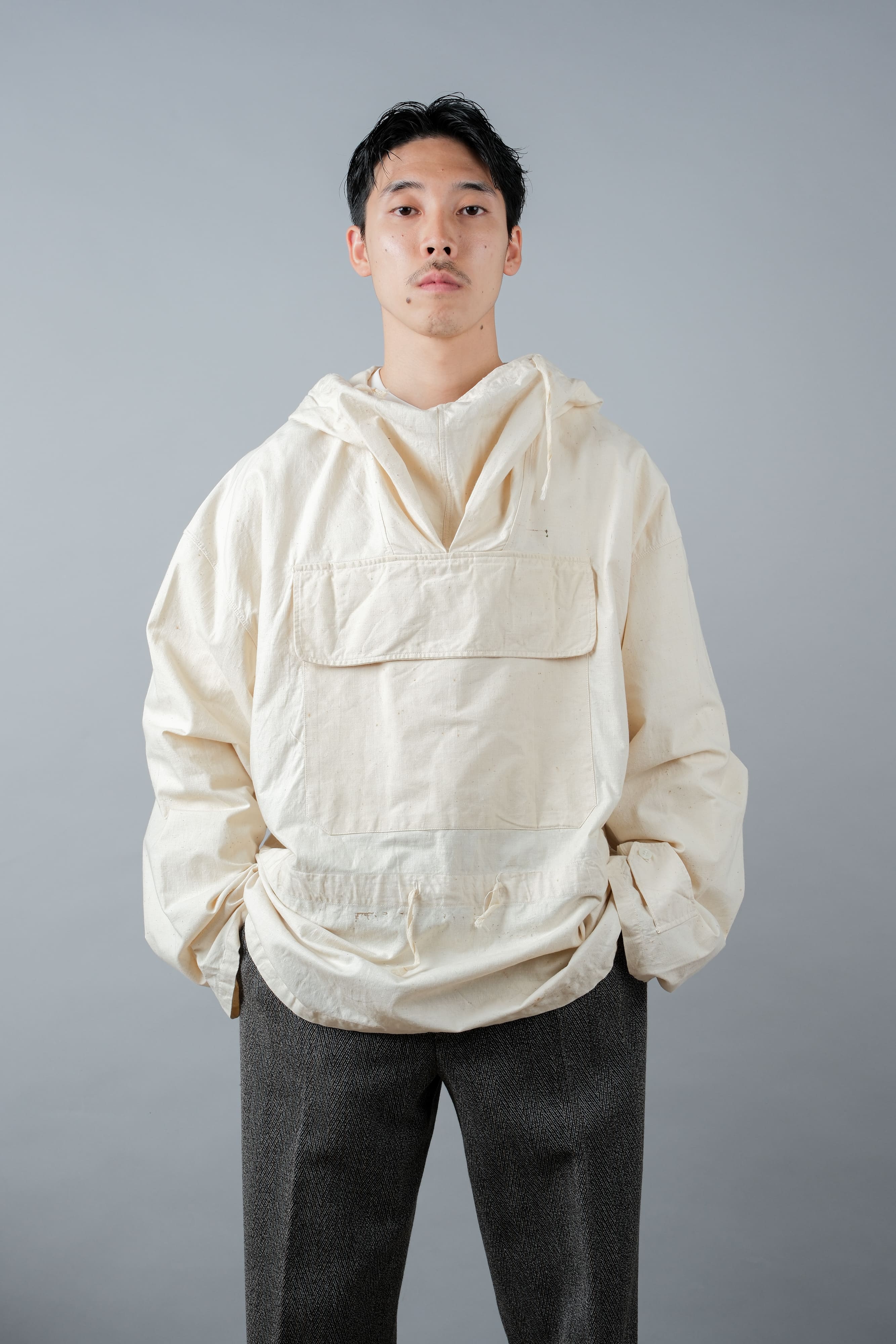 【~50's】French Army Cotton Linen Mountain Smock "Dead Stock"