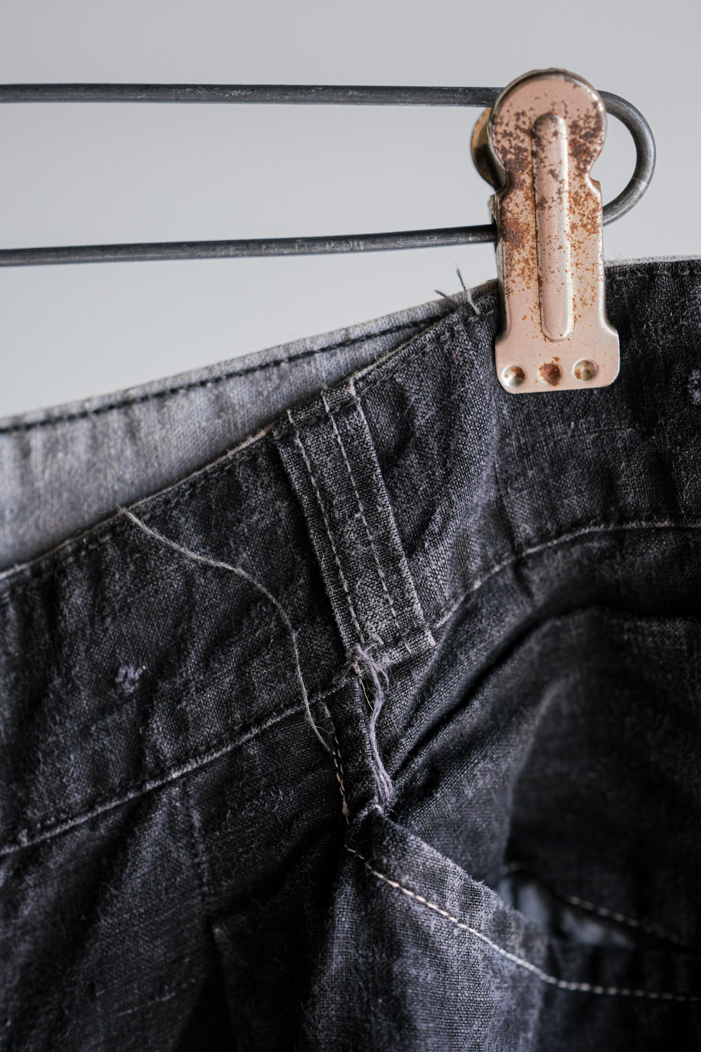 【~50's】French Vintage Black Linen Maquignon Pants Size.44 "AU MOLINEL"
