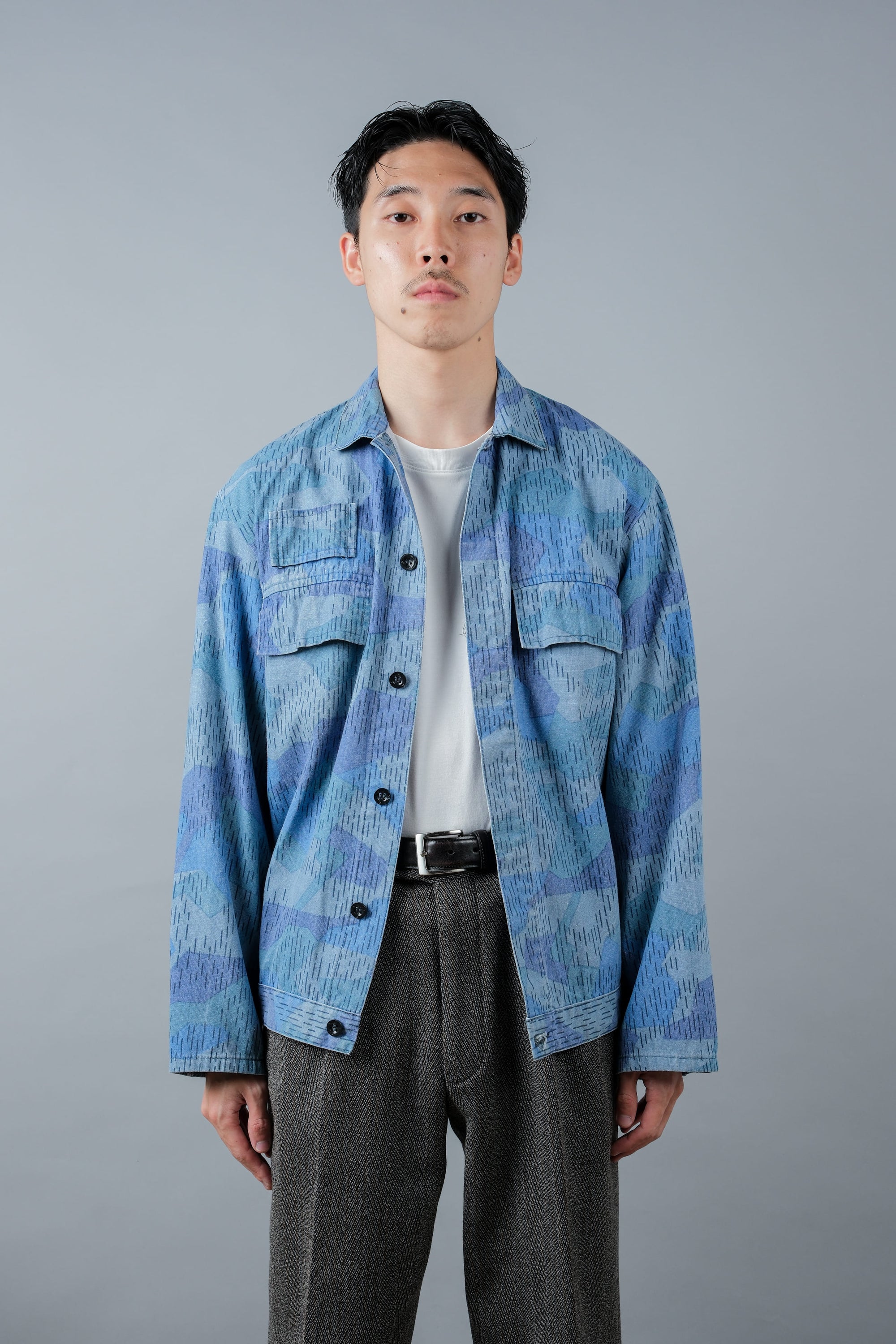 ［~80's］Czechoslovakian People's Militias & Fire Brigade Blue Splinter Pattern Camouflage Jacket