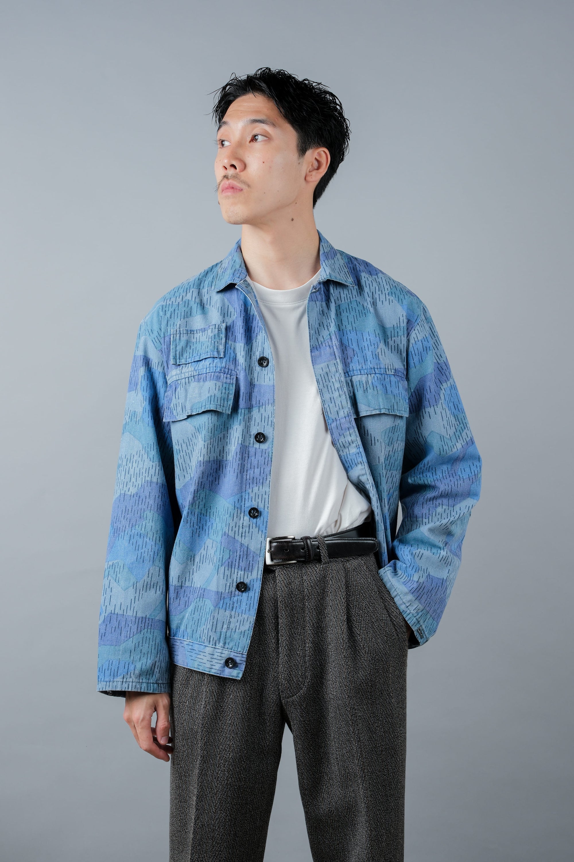 ［~80's］Czechoslovakian People's Militias & Fire Brigade Blue Splinter Pattern Camouflage Jacket