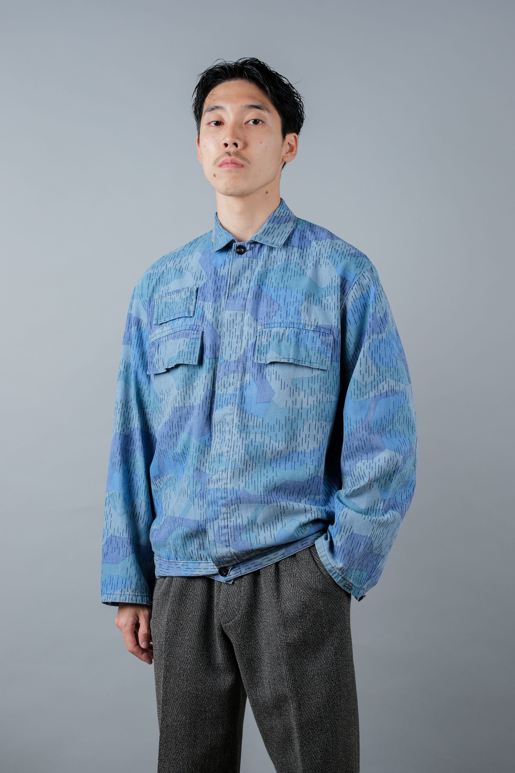 ［~80's］Czechoslovakian People's Militias & Fire Brigade Blue Splinter Pattern Camouflage Jacket