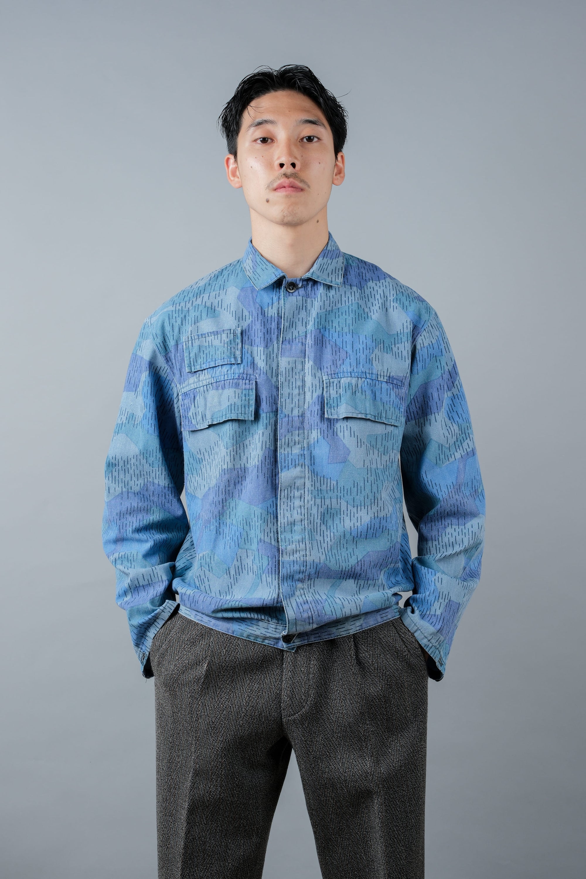 ［~80's］Czechoslovakian People's Militias & Fire Brigade Blue Splinter Pattern Camouflage Jacket