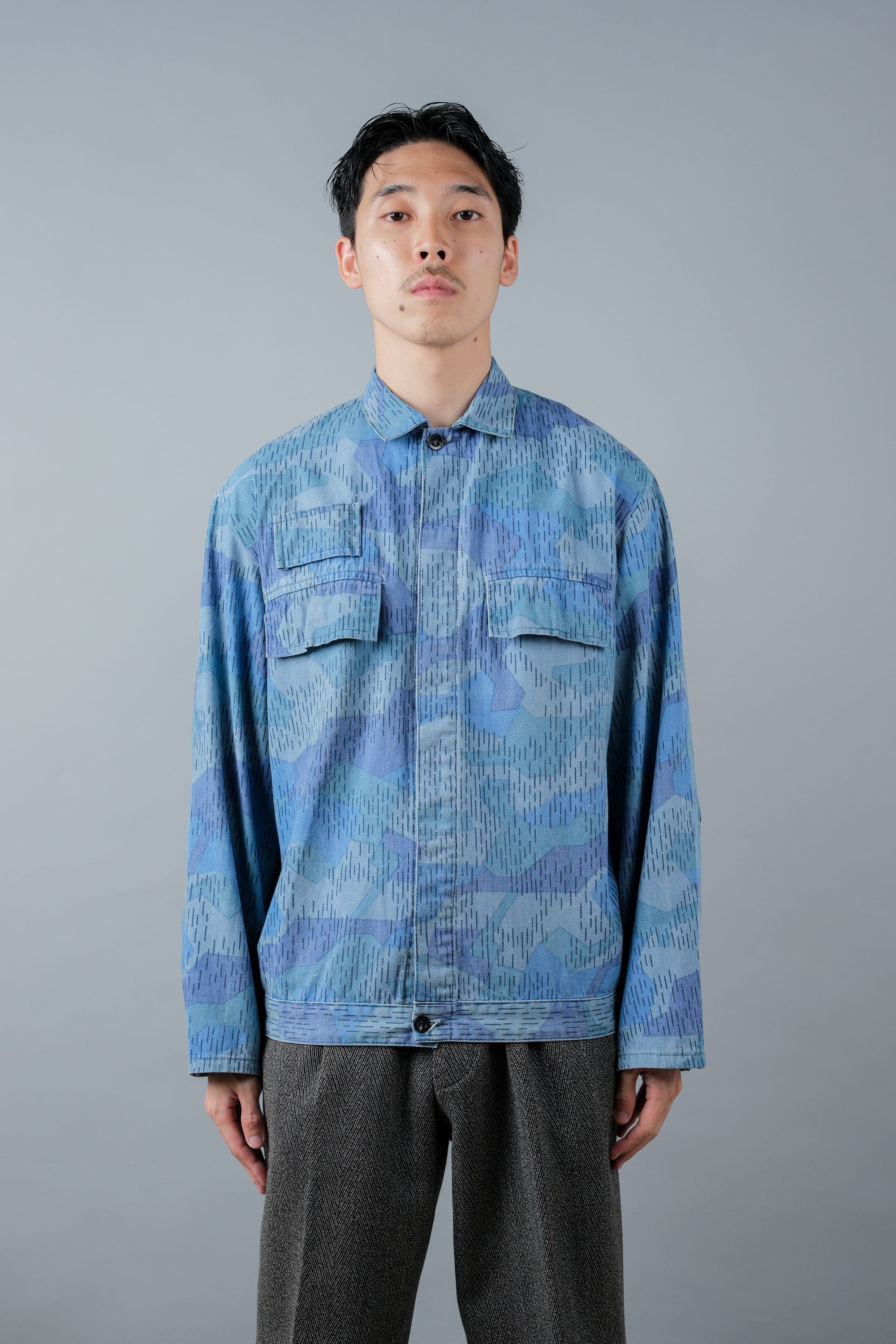 ［~80's］Czechoslovakian People's Militias & Fire Brigade Blue Splinter Pattern Camouflage Jacket