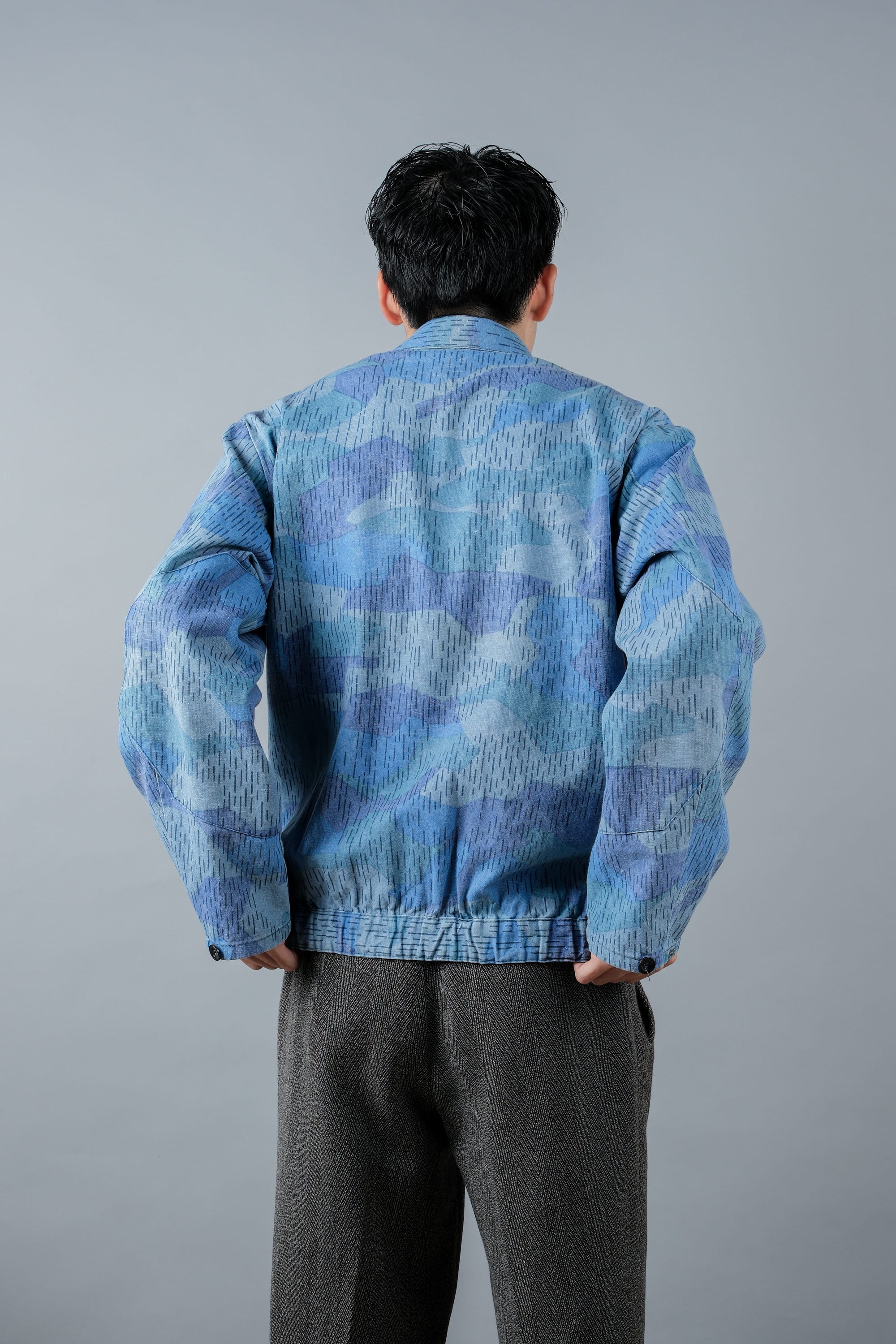 ［~80's］Czechoslovakian People's Militias & Fire Brigade Blue Splinter Pattern Camouflage Jacket