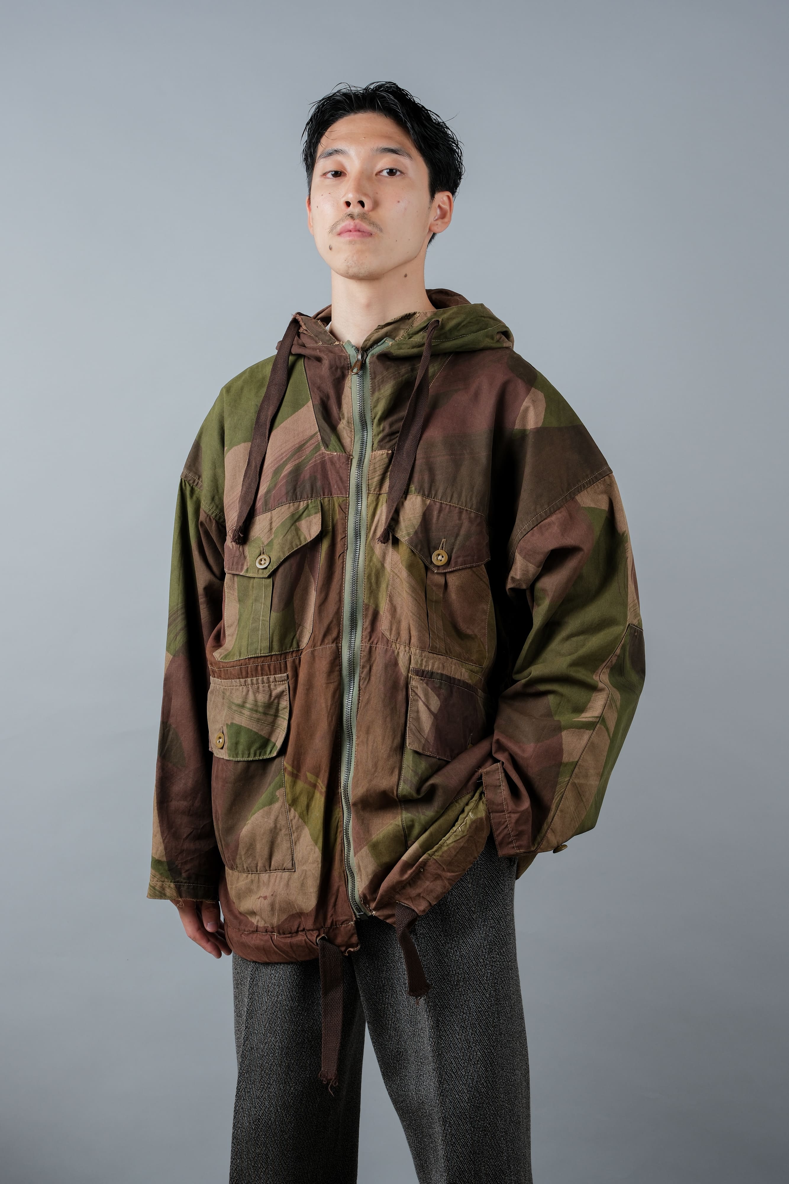 [~ 40's] WWⅱ British Army Camouflage Camouflage Windproof Smock Taille.3 "SAS" "Modifié"