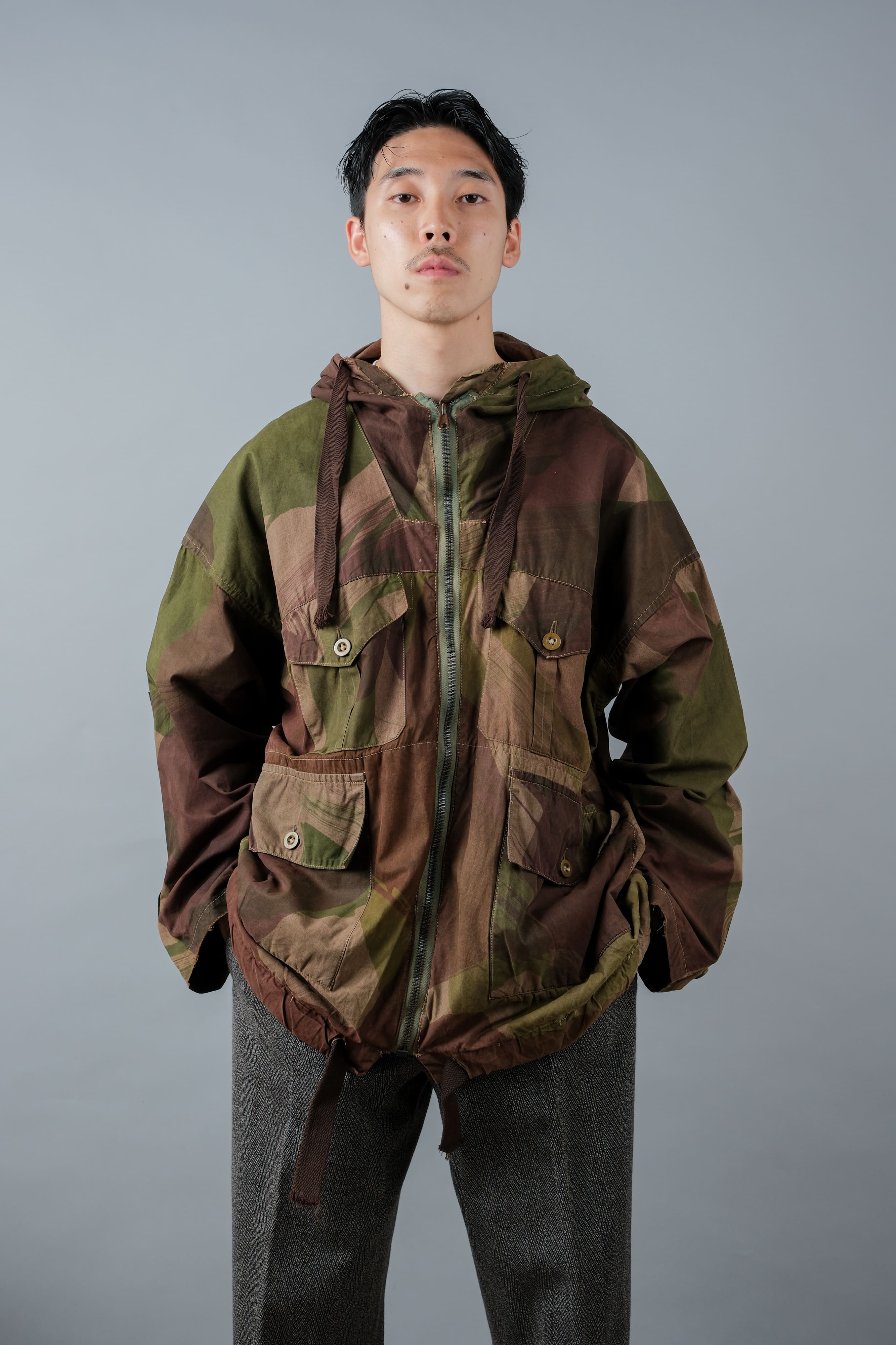 [~ 40's] WWⅱ British Army Camouflage Camouflage Windproof Smock Taille.3 "SAS" "Modifié"