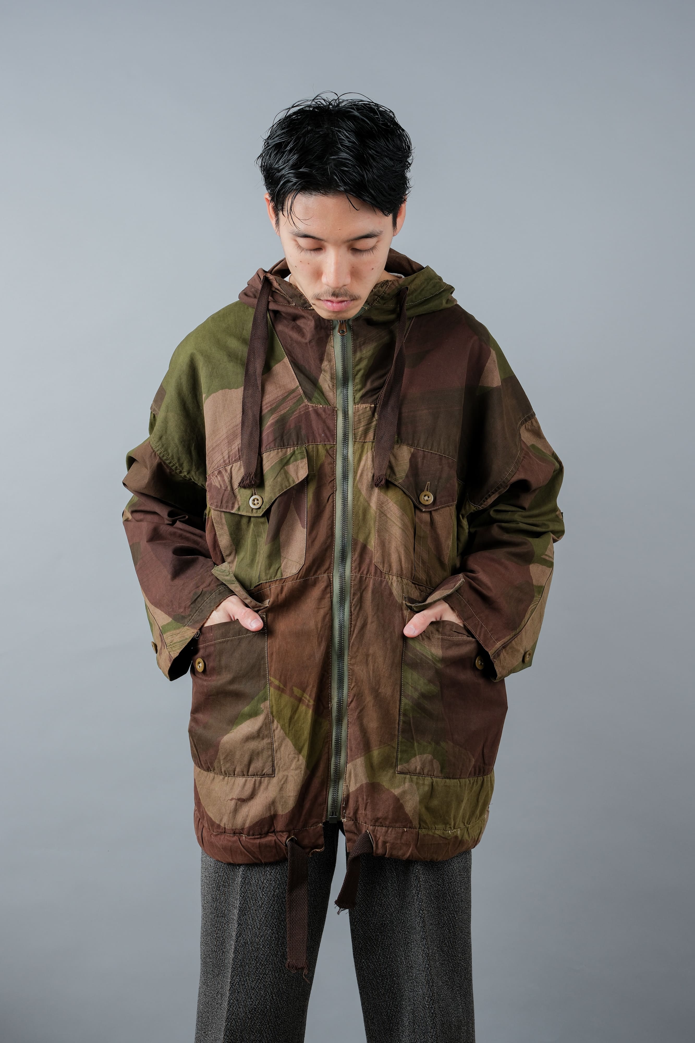 [~ 40's] WWⅱ British Army Camouflage Camouflage Windproof Smock Taille.3 "SAS" "Modifié"