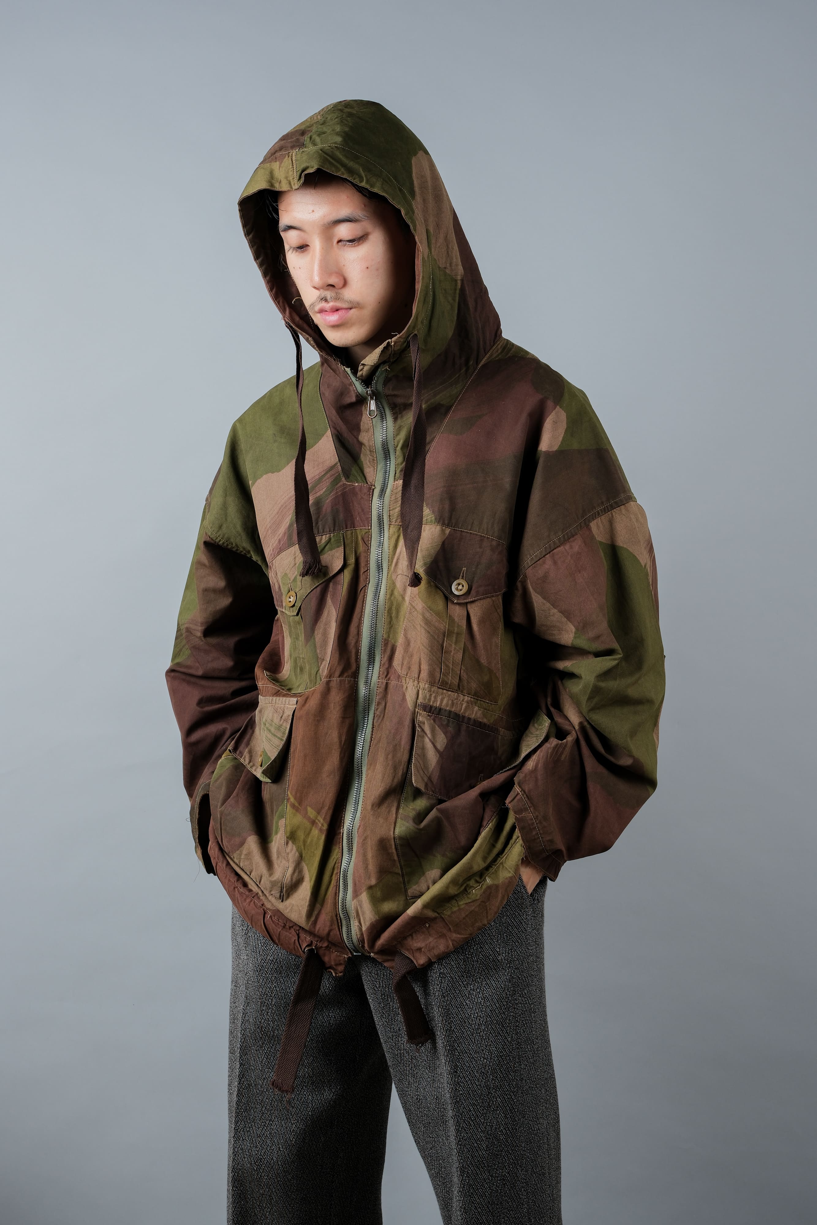 [~ 40's] WWⅱ British Army Camouflage Camouflage Windproof Smock Taille.3 "SAS" "Modifié"