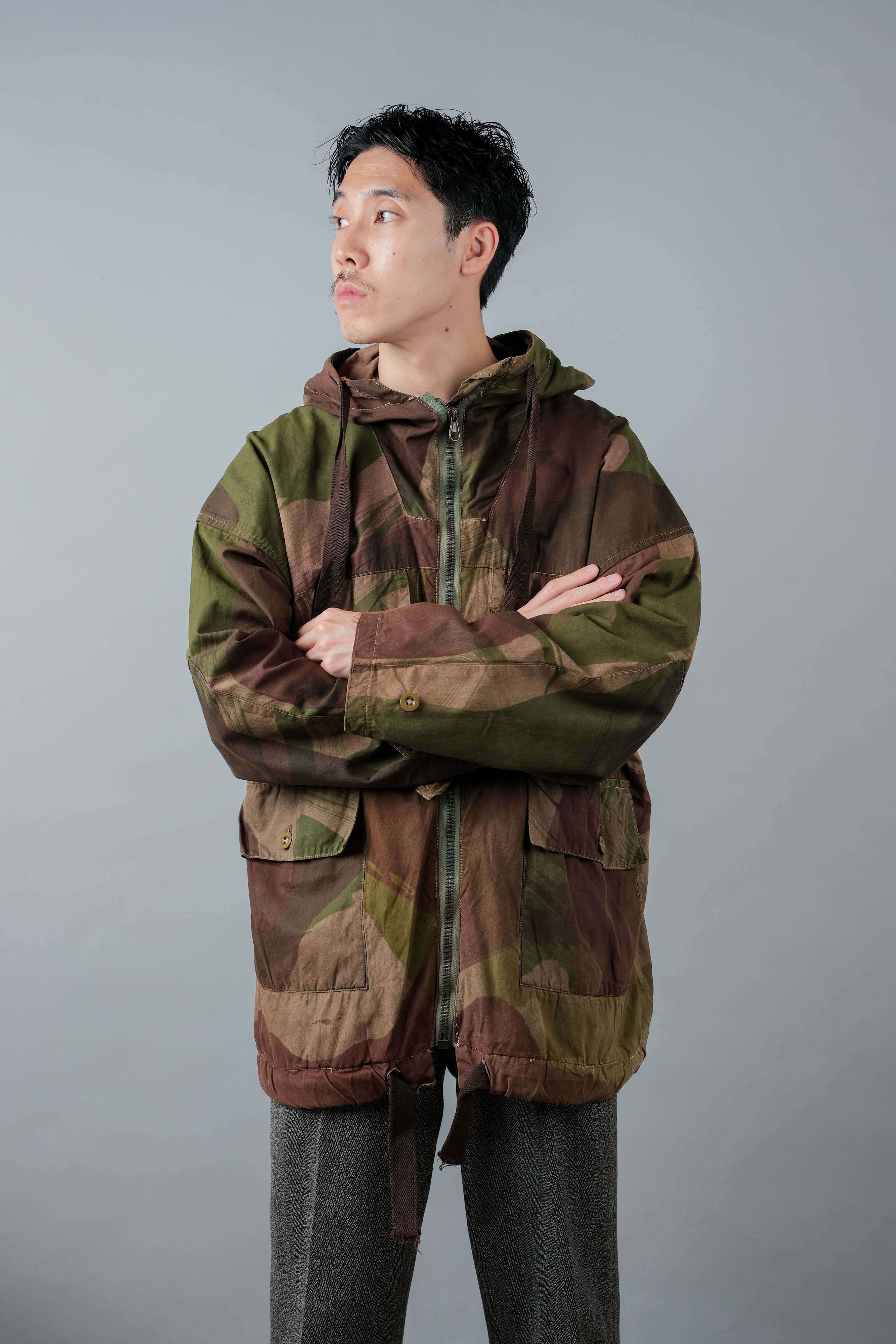 [~ 40's] WWⅱ British Army Camouflage Camouflage Windproof Smock Taille.3 "SAS" "Modifié"