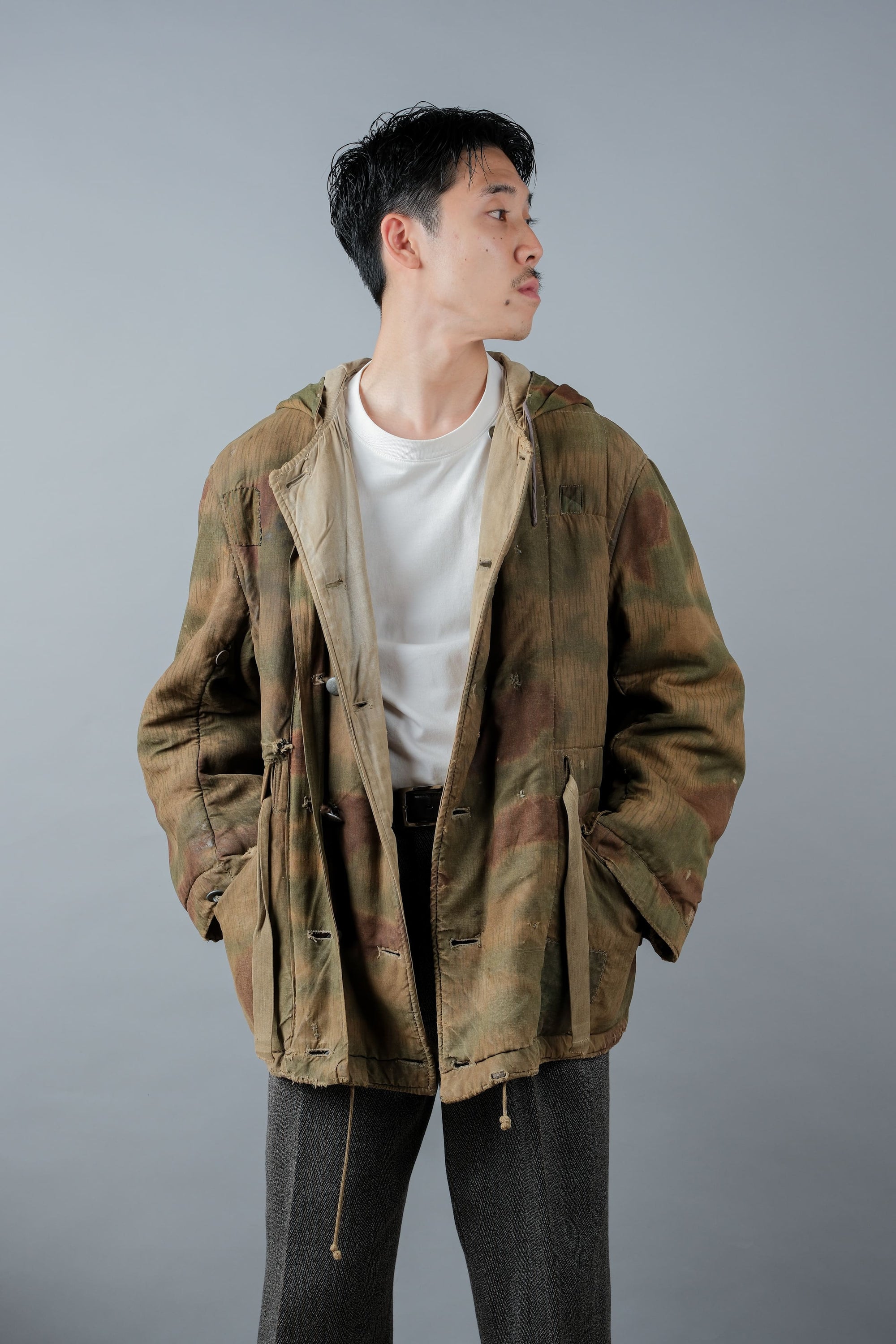 ［~40's］WWⅡ German Army Sumpftarnmuster 44 Camouflage 43 Pattern Reversible Winter Parka "Wehrmacht"
